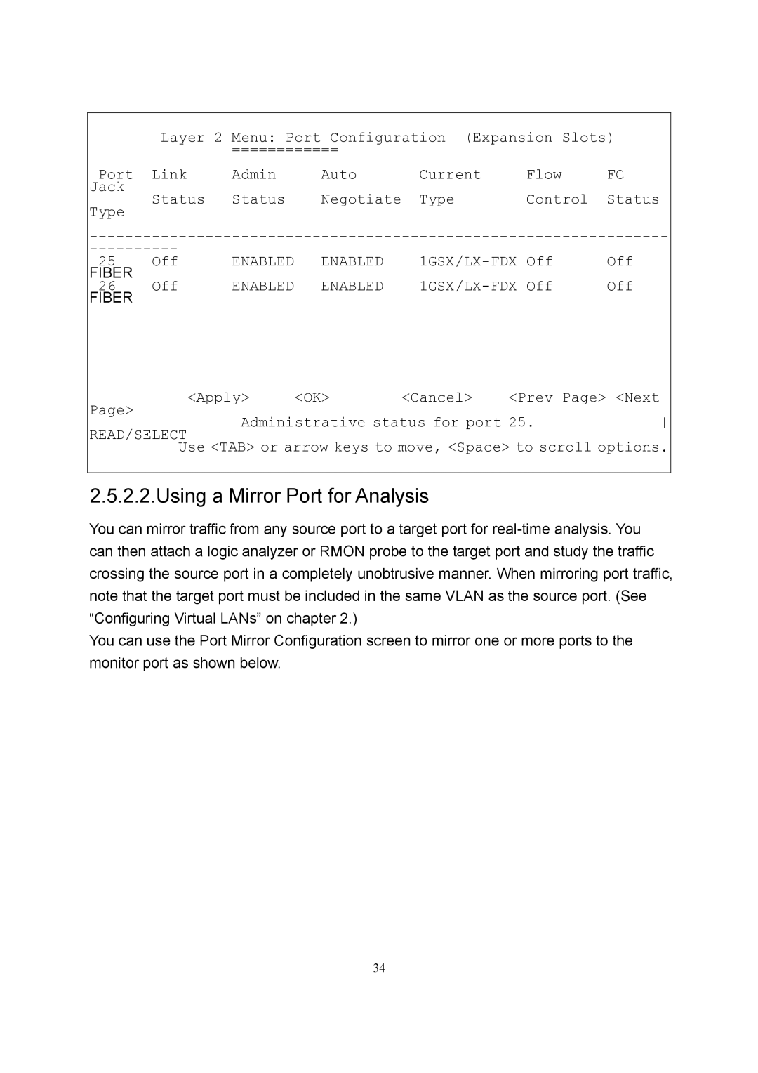 LevelOne GSW-2600TXM manual Using a Mirror Port for Analysis 