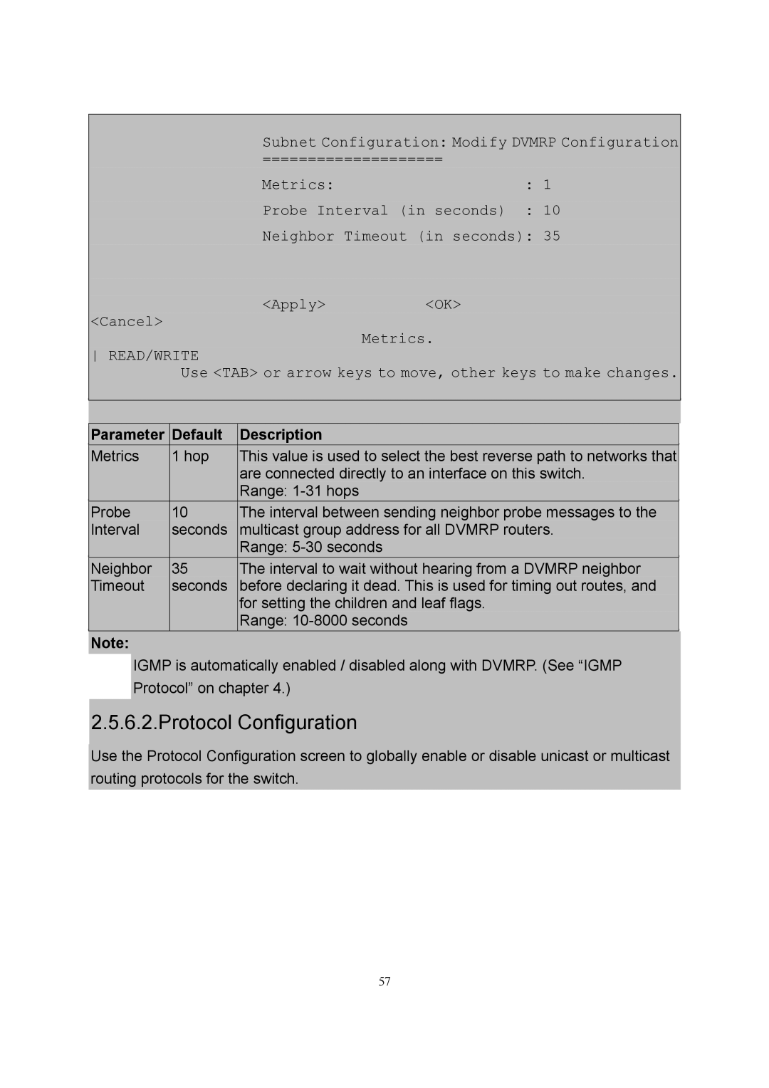 LevelOne GSW-2600TXM manual Protocol Configuration 