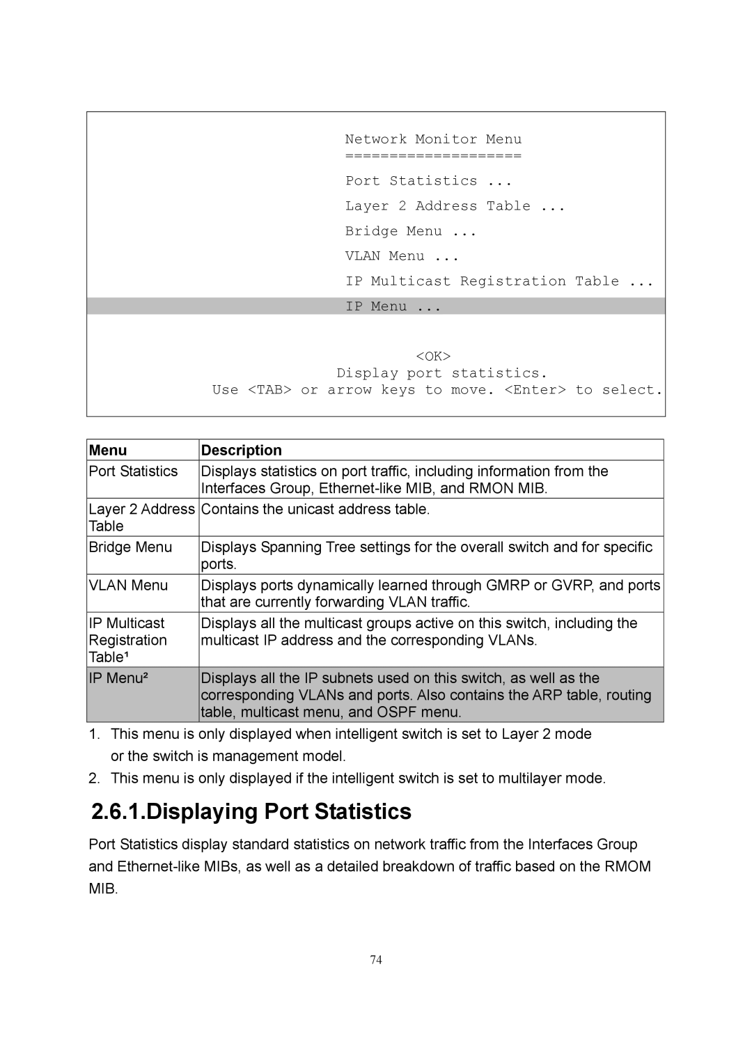 LevelOne GSW-2600TXM manual Displaying Port Statistics 