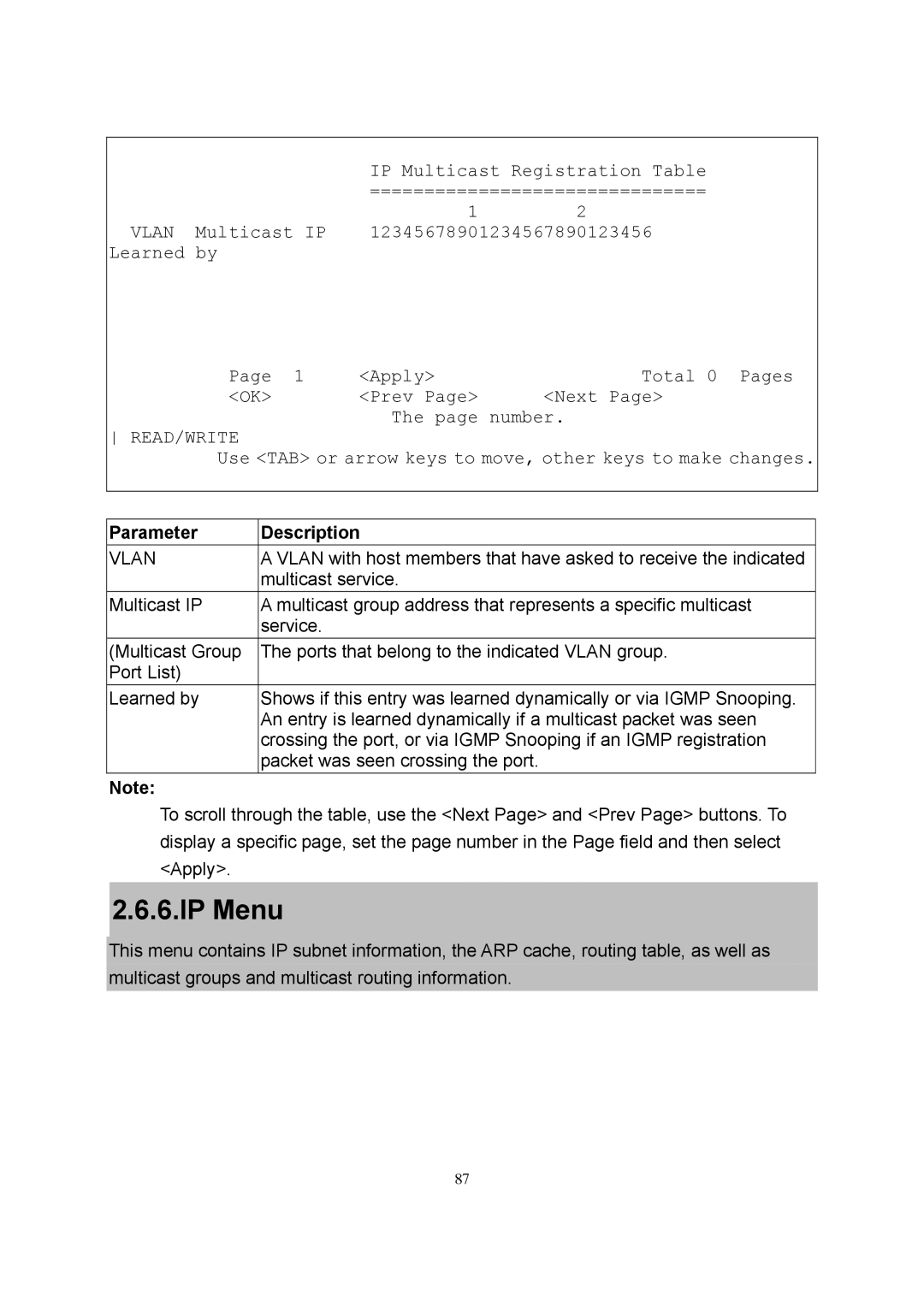 LevelOne GSW-2600TXM manual IP Menu 