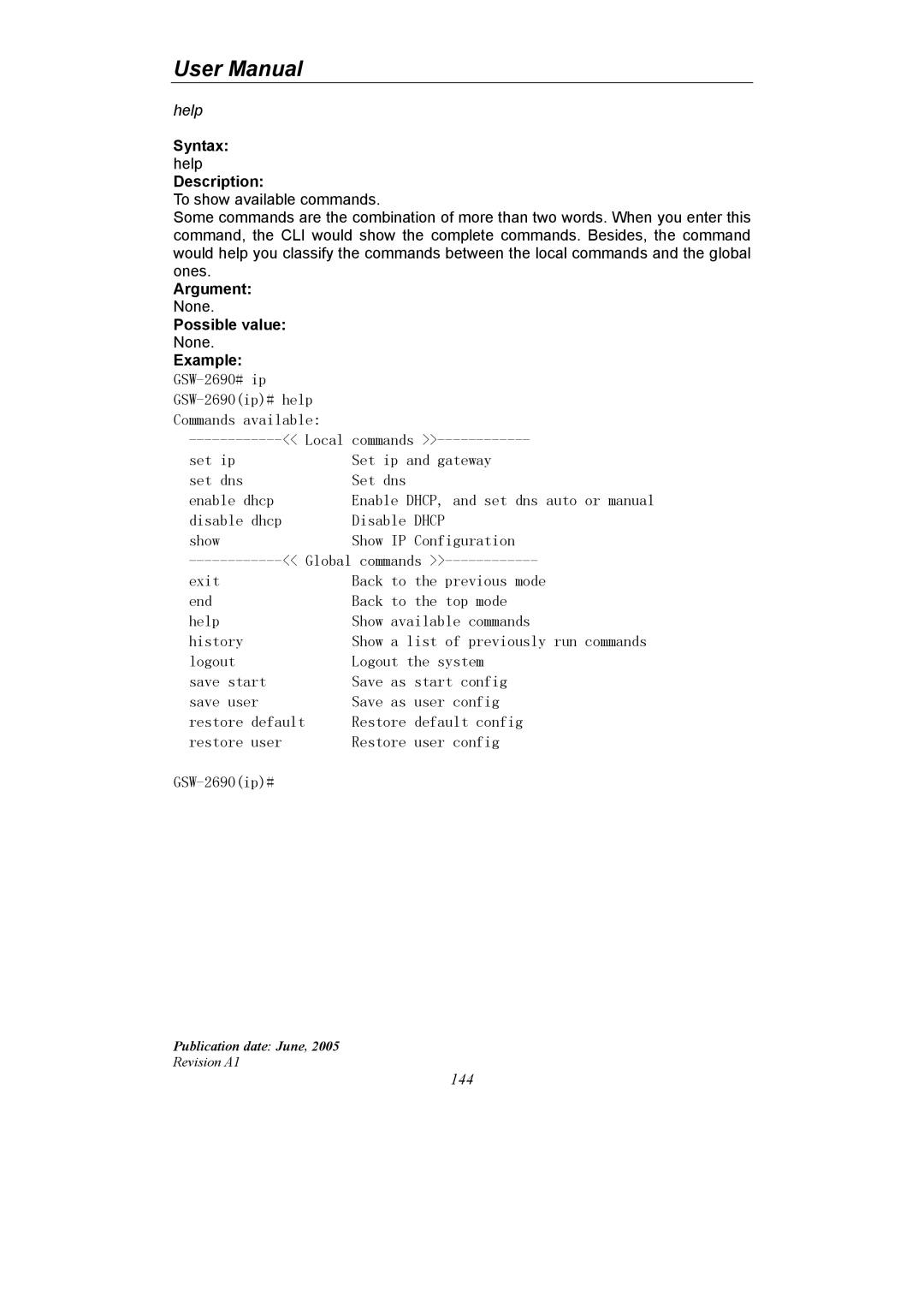 LevelOne GSW-2690 user manual Help 