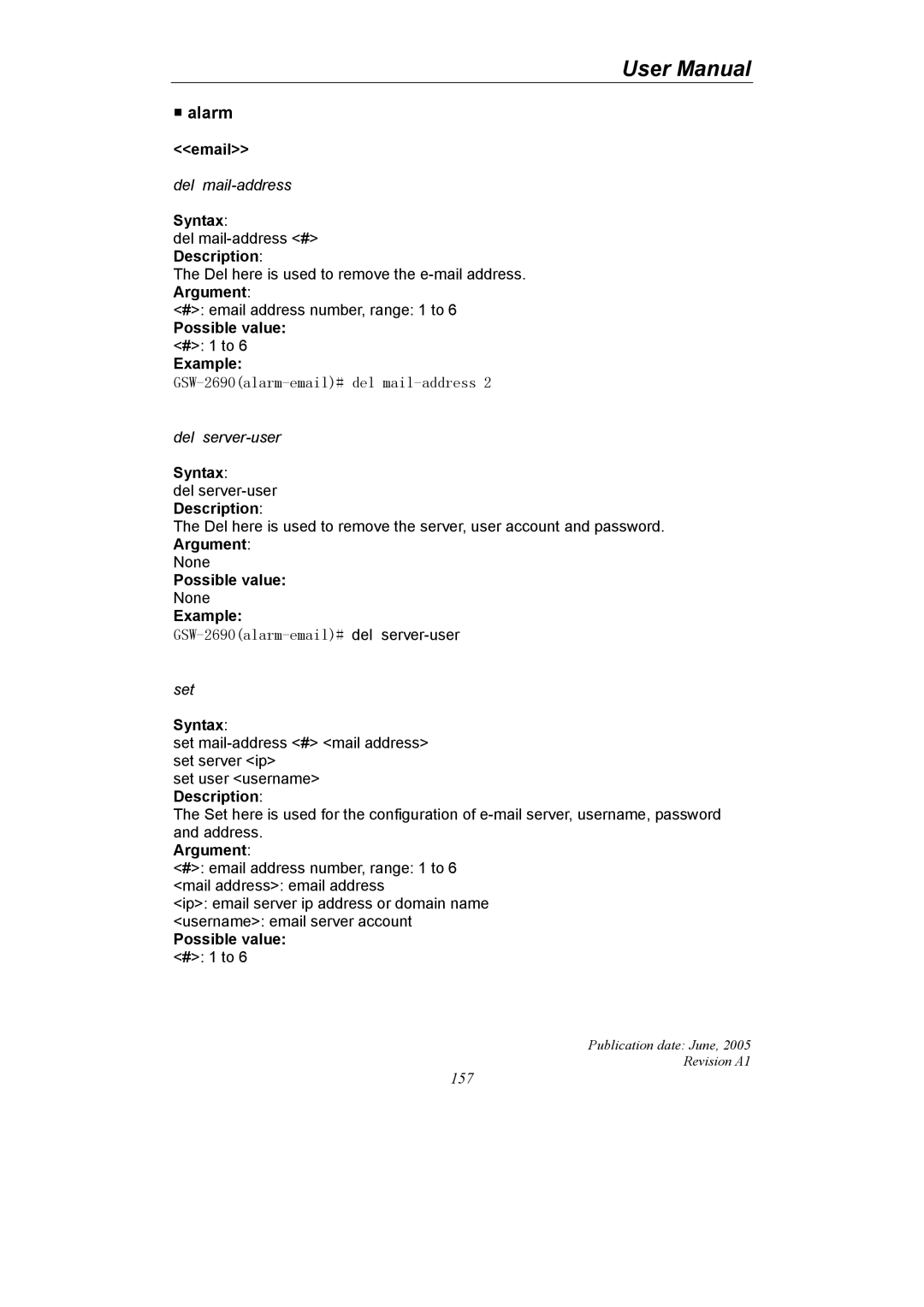 LevelOne GSW-2690 user manual Alarm 