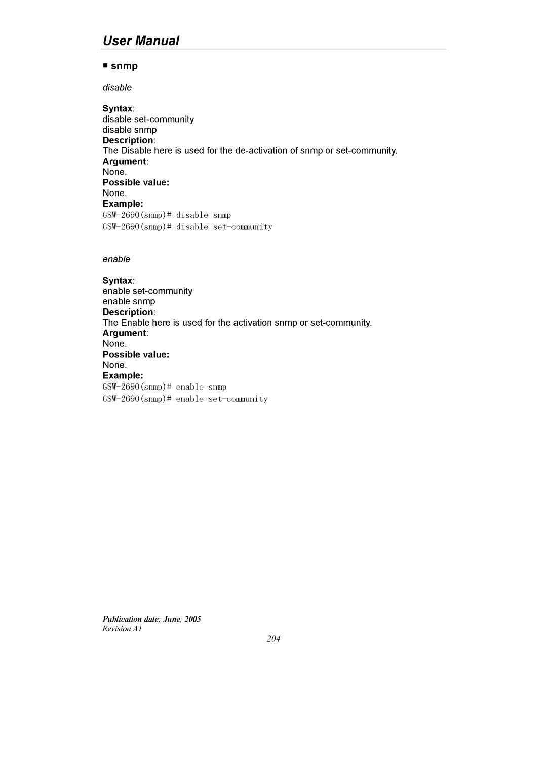 LevelOne GSW-2690 user manual Snmp 