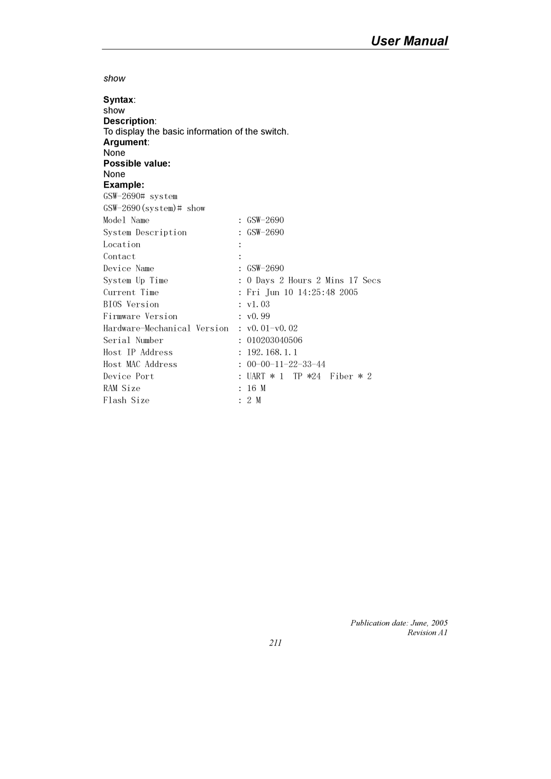 LevelOne GSW-2690 user manual 211 