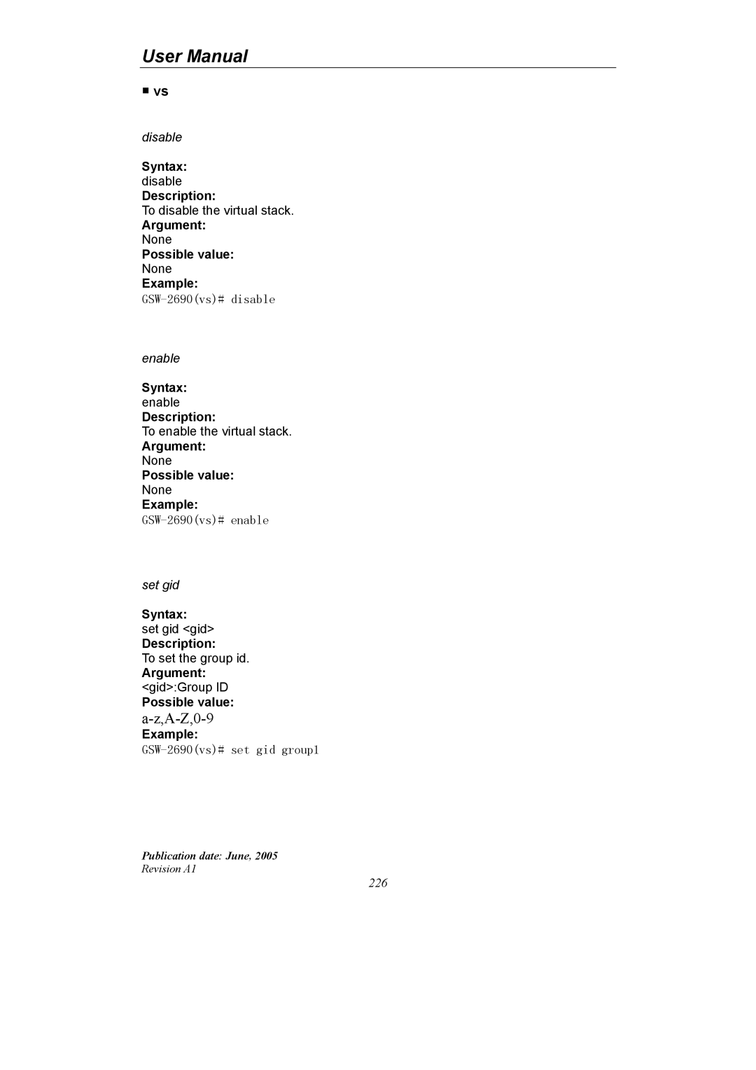 LevelOne GSW-2690 user manual A-Z,0-9 