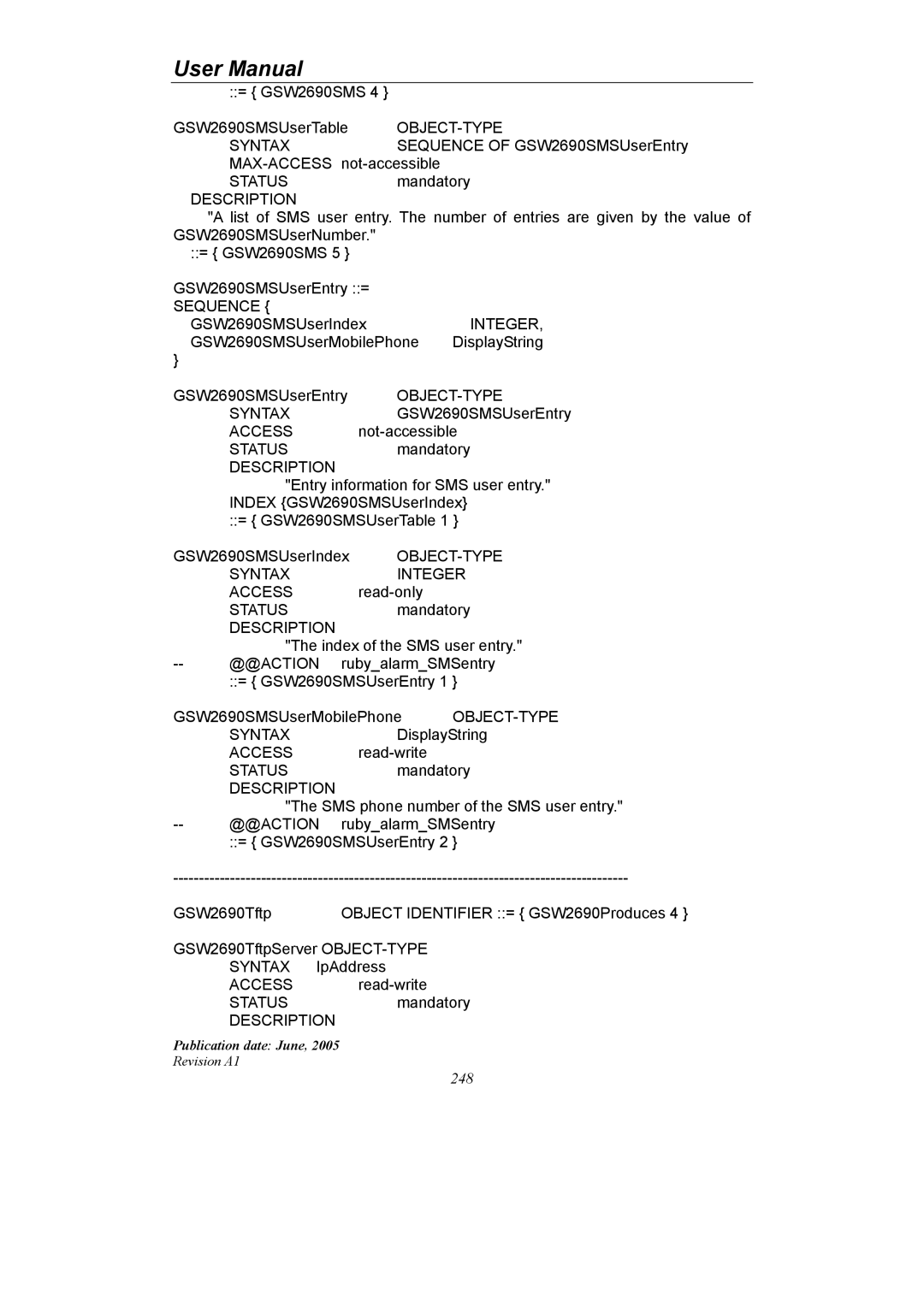 LevelOne GSW-2690 user manual = GSW2690SMS GSW2690SMSUserTable 