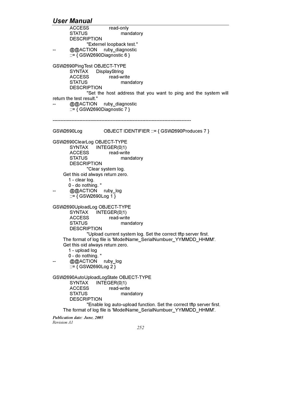 LevelOne GSW-2690 user manual Externel loopback test 