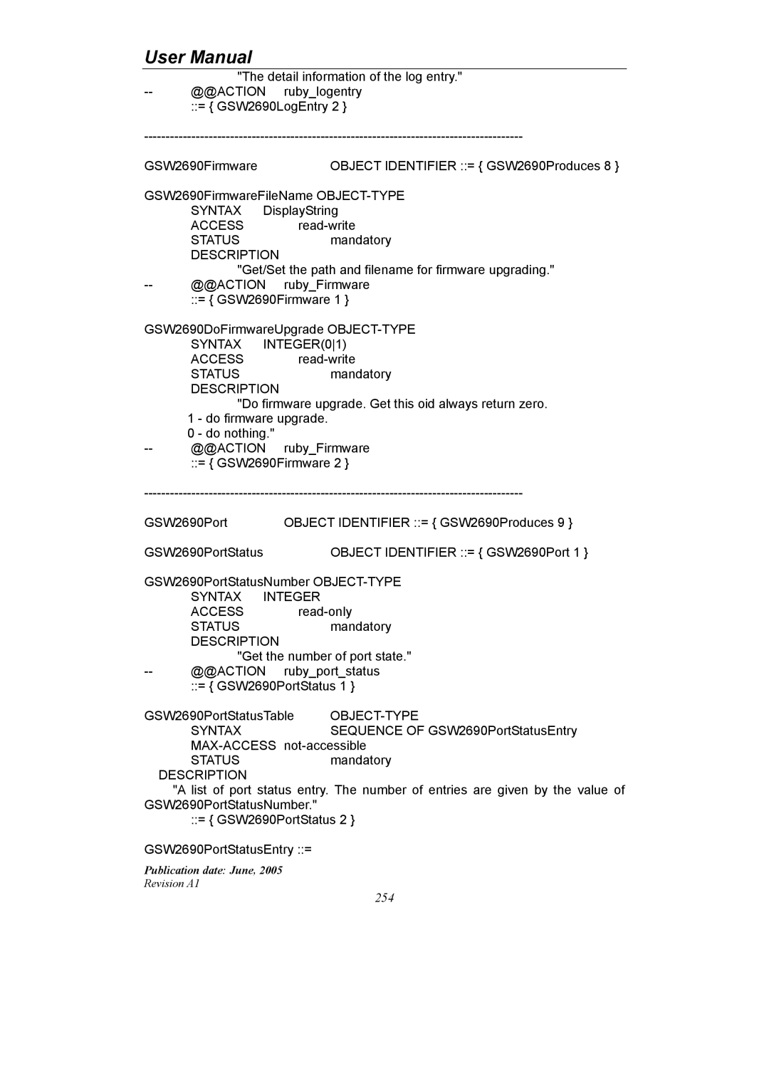 LevelOne GSW-2690 user manual Detail information of the log entry 