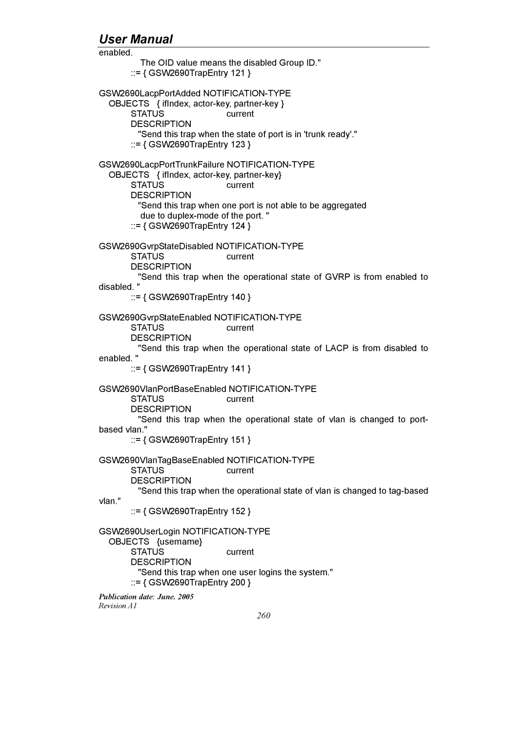 LevelOne GSW-2690 user manual 260 