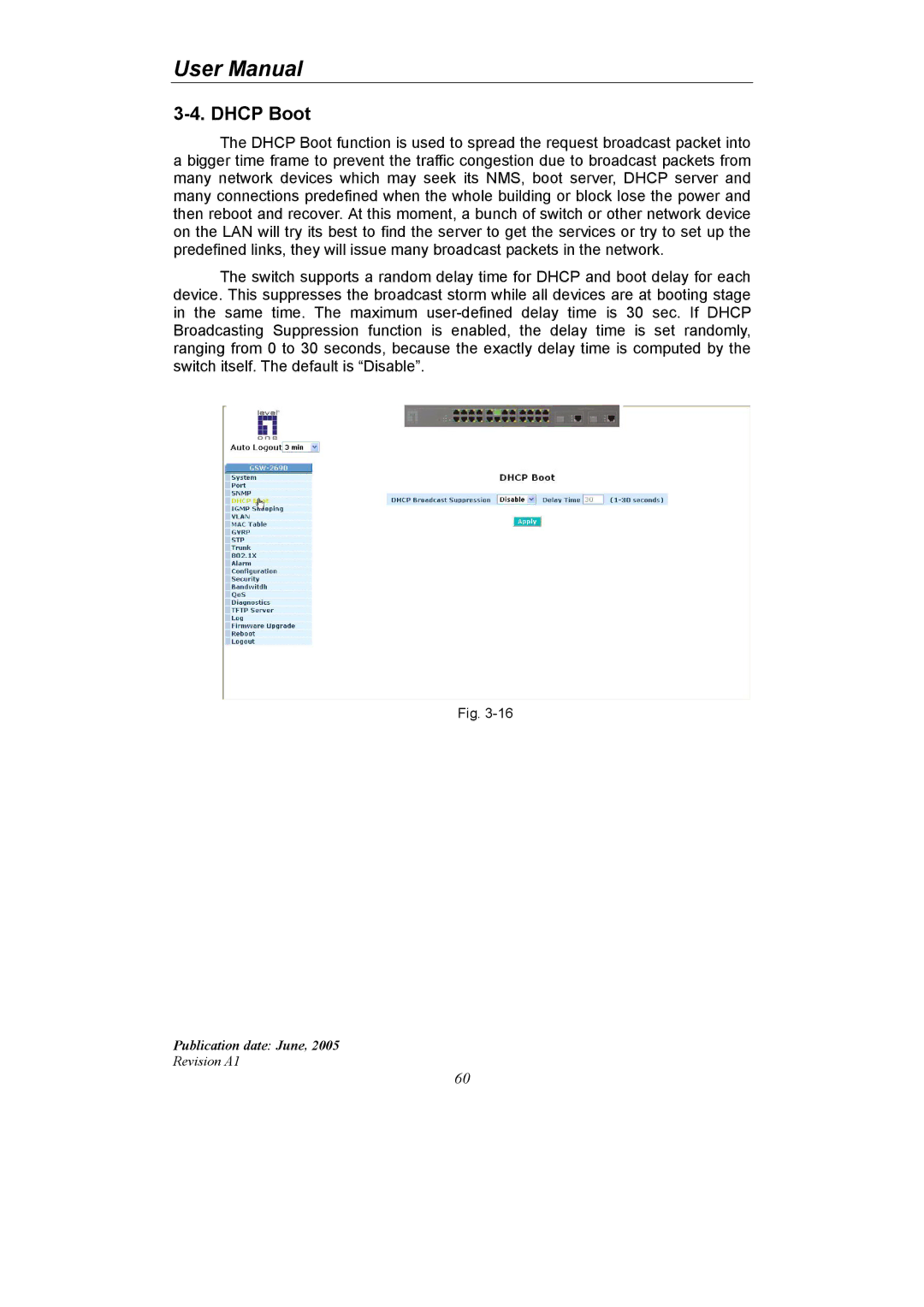 LevelOne GSW-2690 user manual Dhcp Boot 