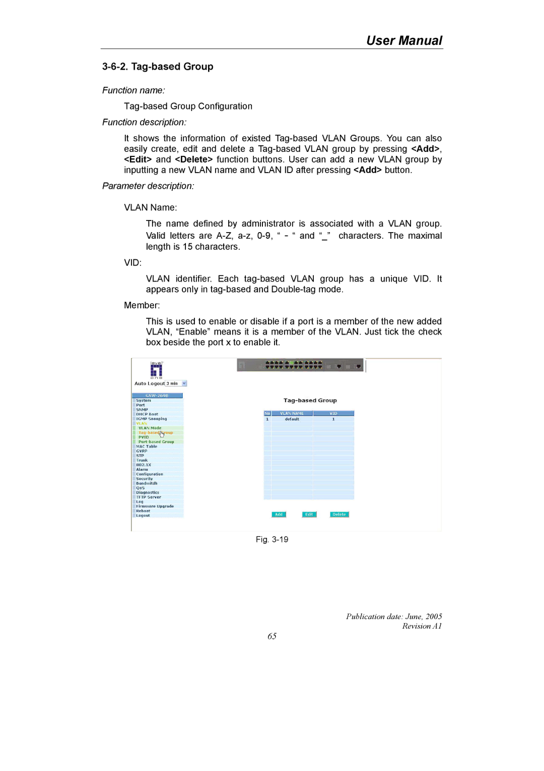 LevelOne GSW-2690 user manual Tag-based Group 