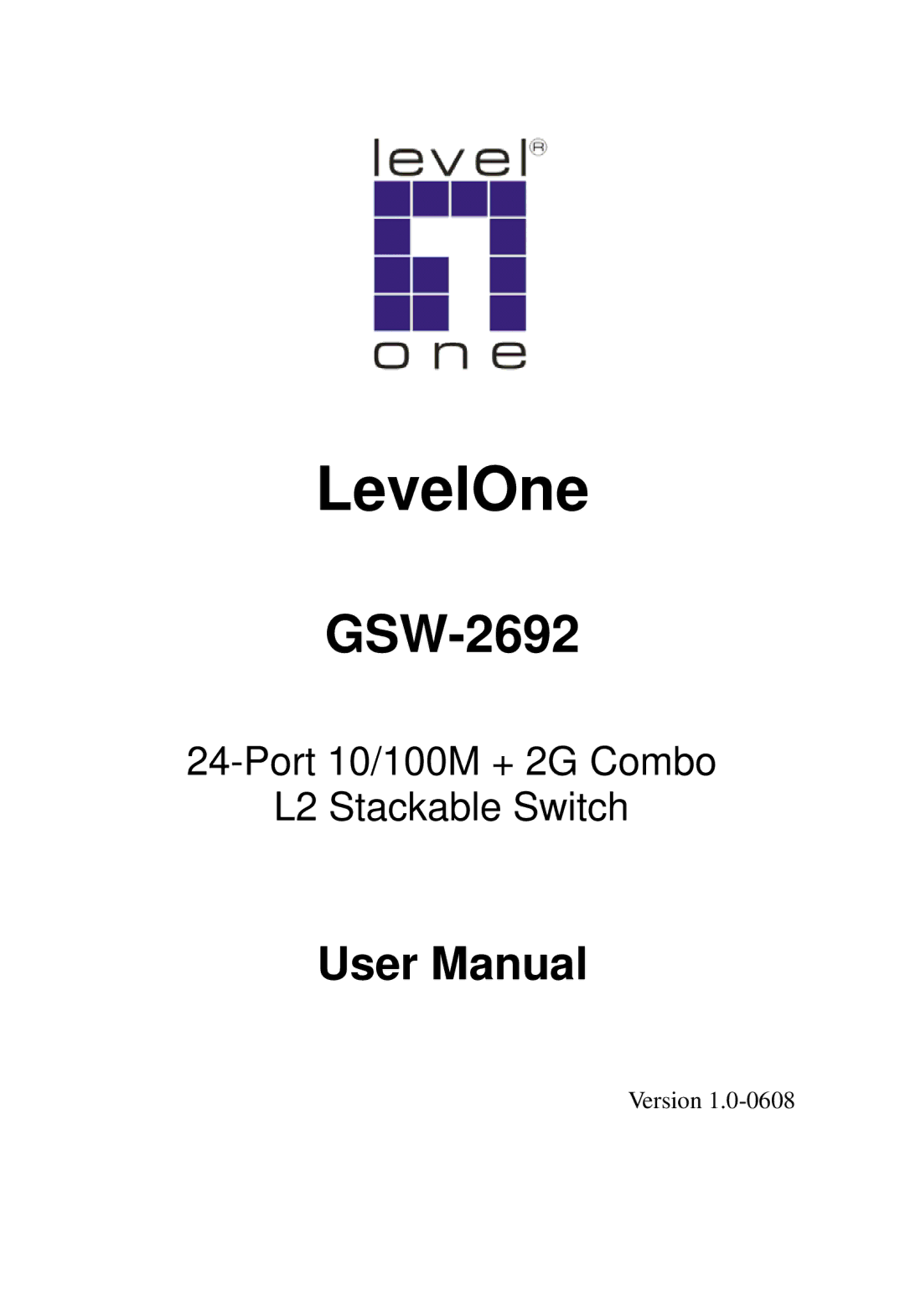 LevelOne GSW-2692 manual LevelOne 