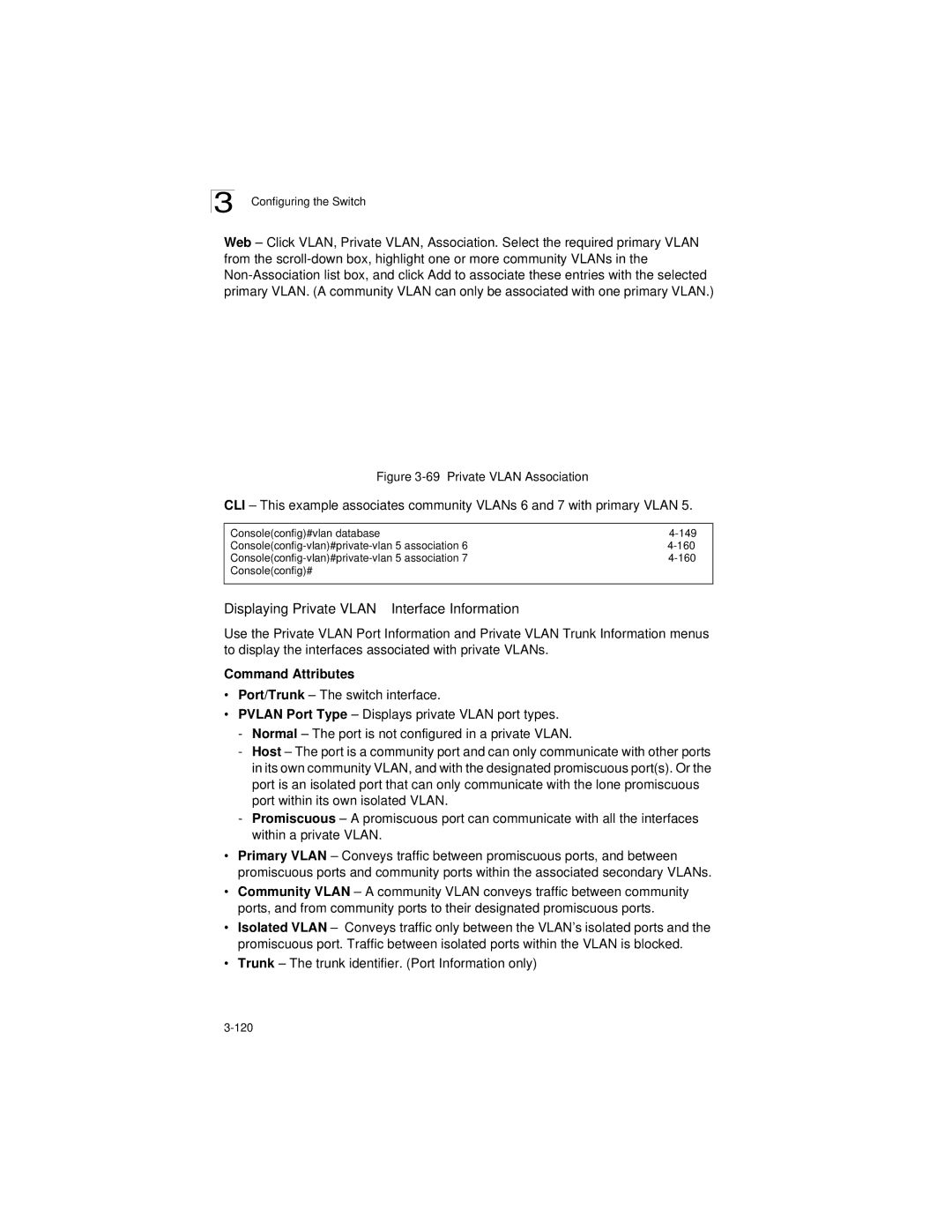 LevelOne GSW-2692 manual Displaying Private Vlan Interface Information, Private Vlan Association 