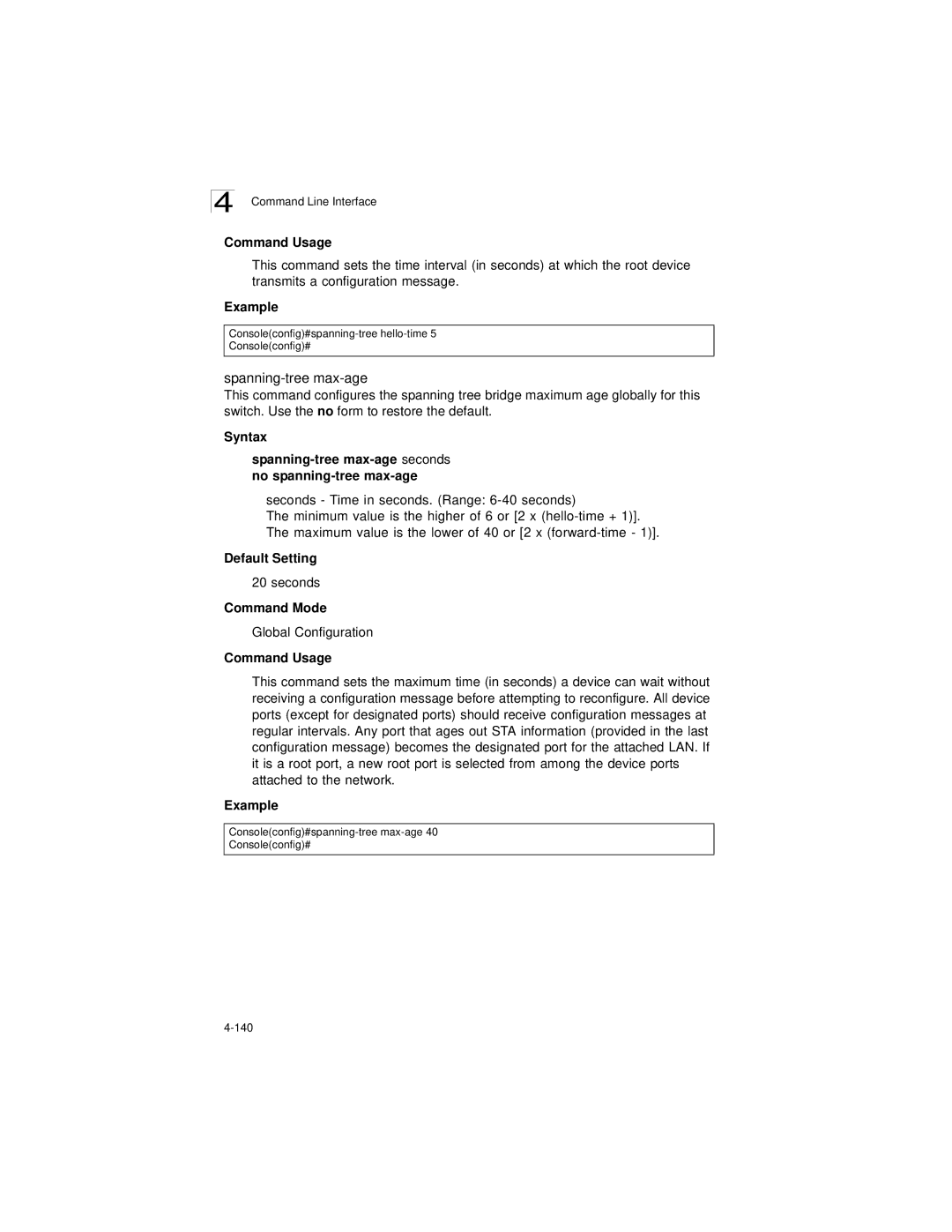 LevelOne GSW-2692 manual Spanning-tree max-age 