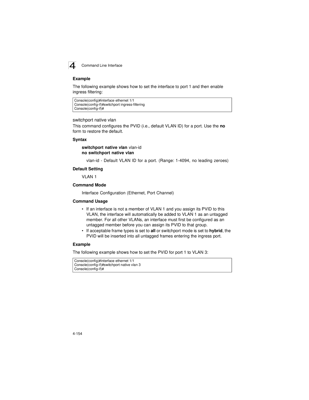 LevelOne GSW-2692 manual Switchport native vlan 