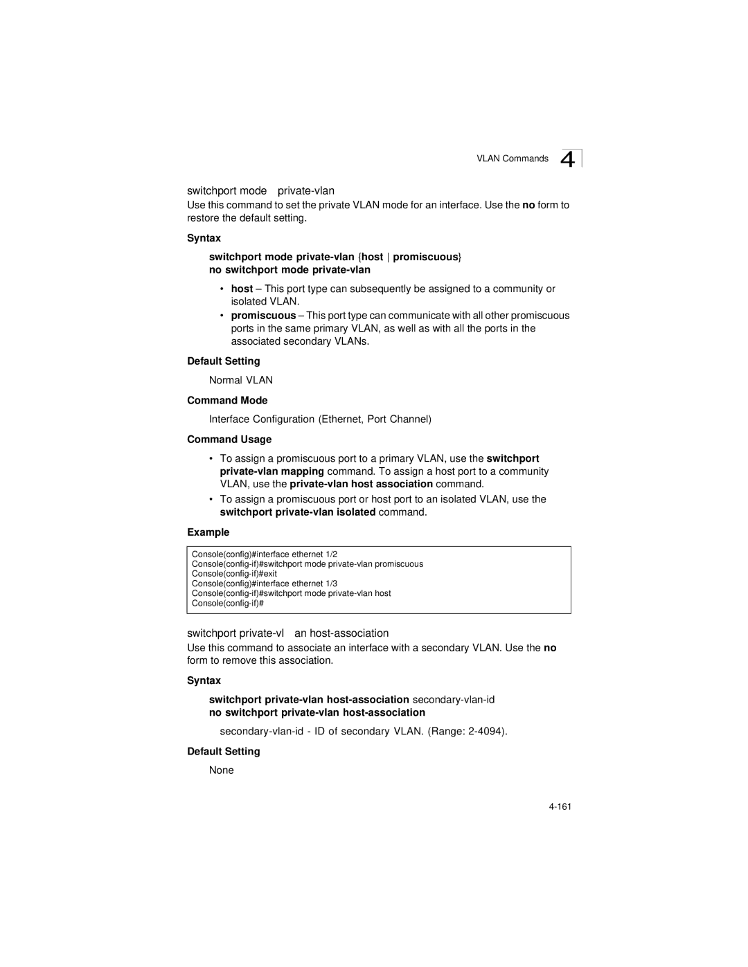 LevelOne GSW-2692 manual Switchport mode private-vlan, Switchport private-vlan host-association, Normal Vlan 