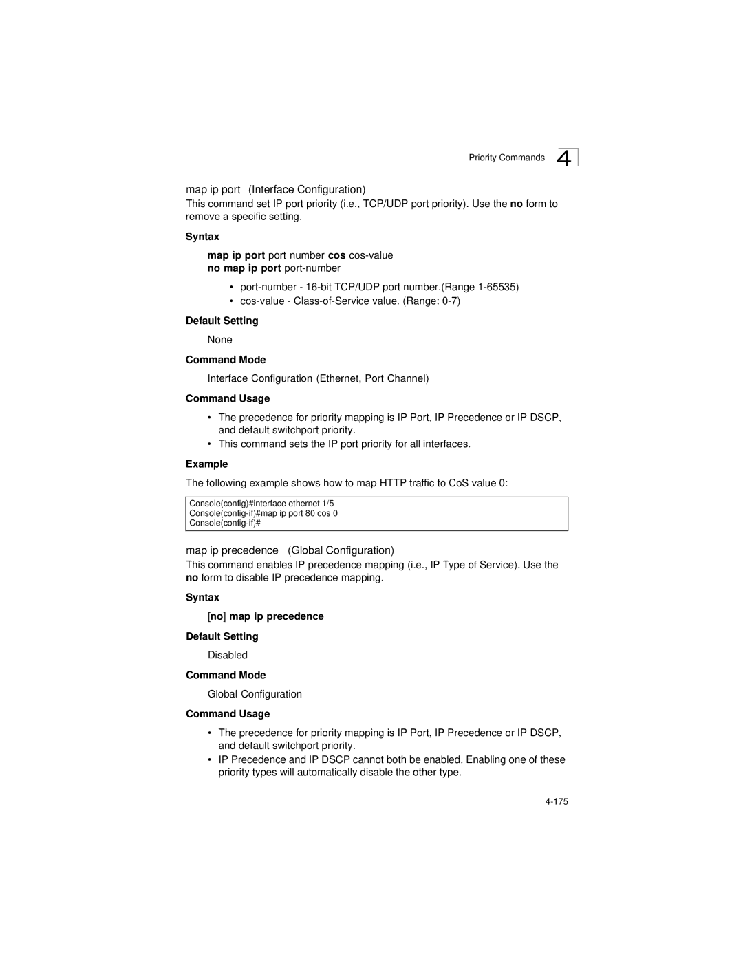 LevelOne GSW-2692 manual Following example shows how to map Http traffic to CoS value 