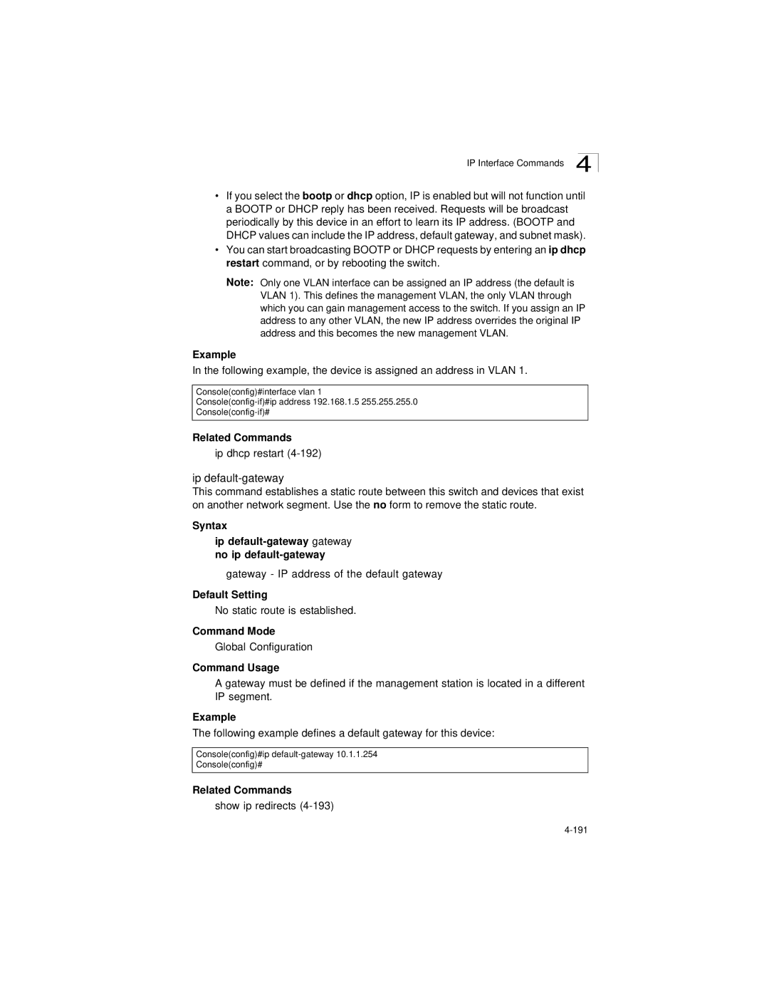 LevelOne GSW-2692 Syntax Ip default-gateway gateway no ip default-gateway, Gateway IP address of the default gateway 