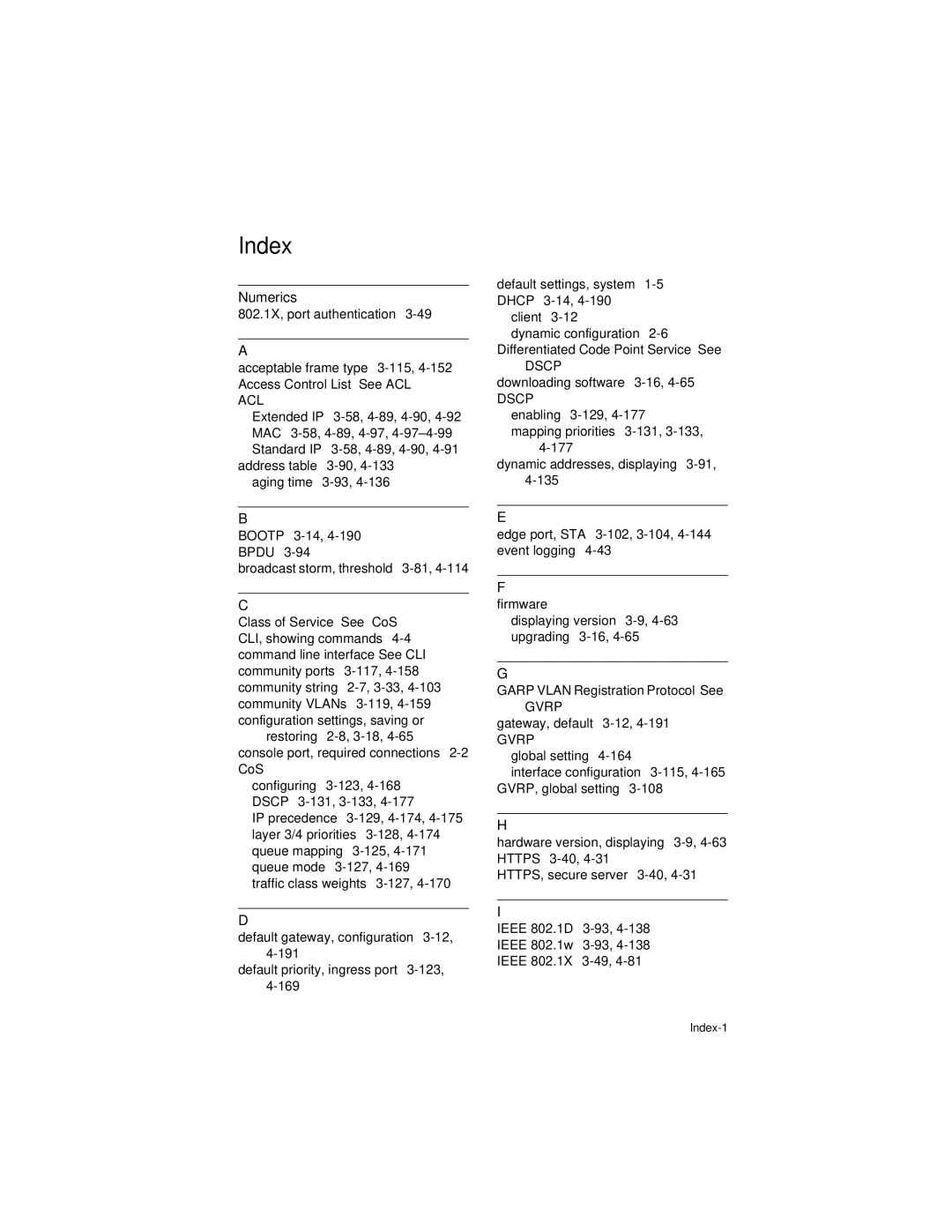 LevelOne GSW-2692 manual Numerics, Downloading software 3-16, Gateway, default 3-12,4-191 