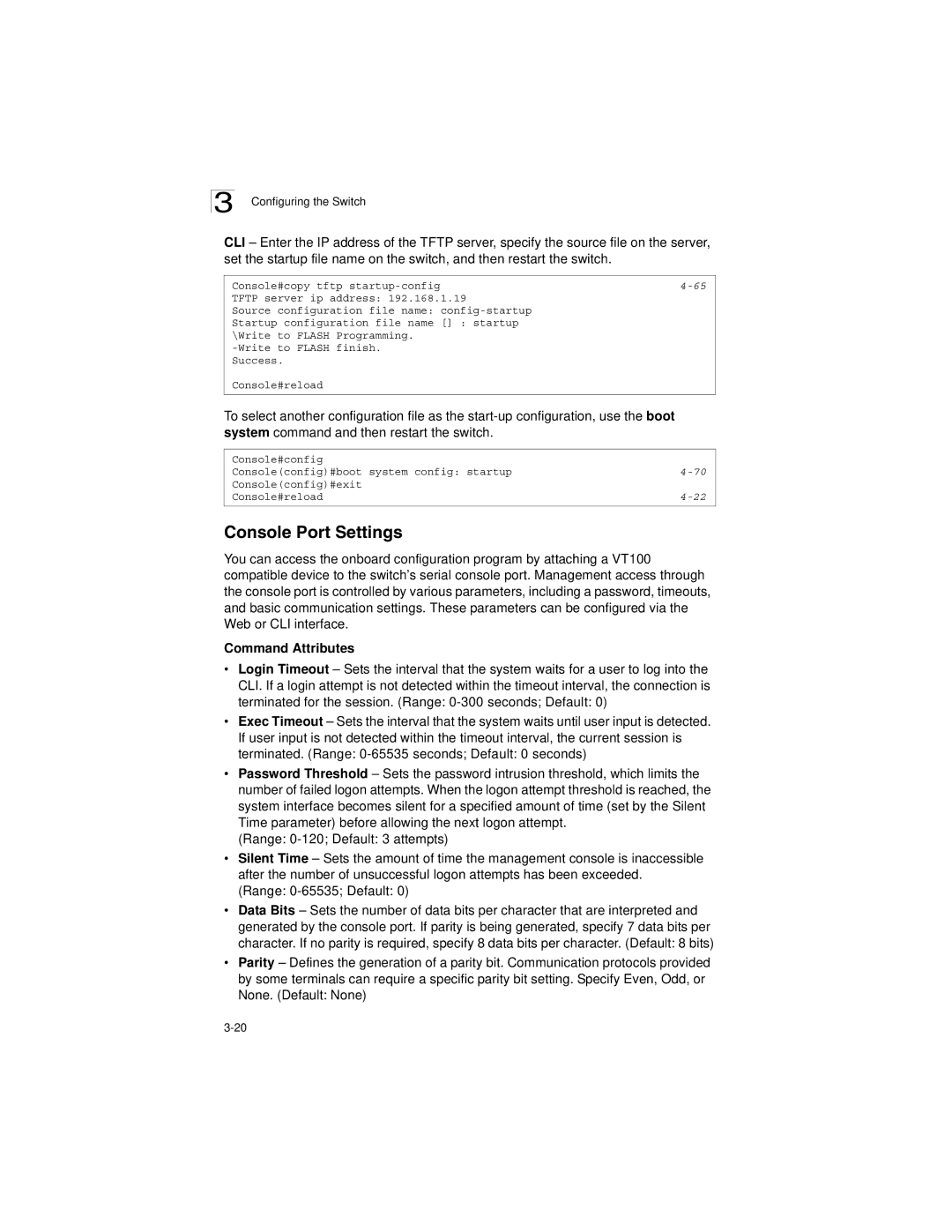 LevelOne GSW-2692 manual Console Port Settings 