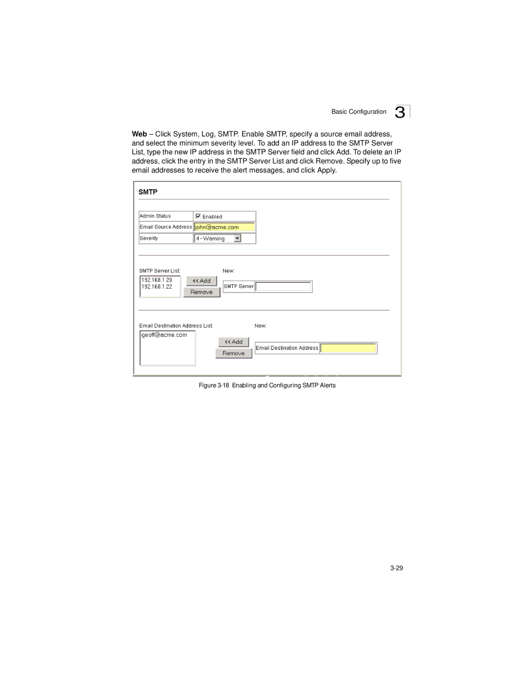 LevelOne GSW-2692 manual Enabling and Configuring Smtp Alerts 