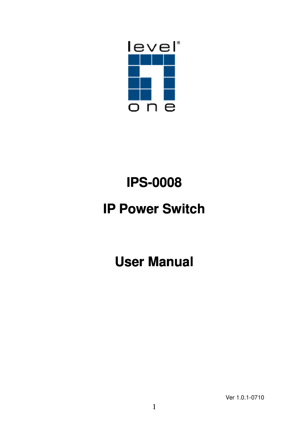 LevelOne user manual IPS-0008 IP Power Switch User Manual 