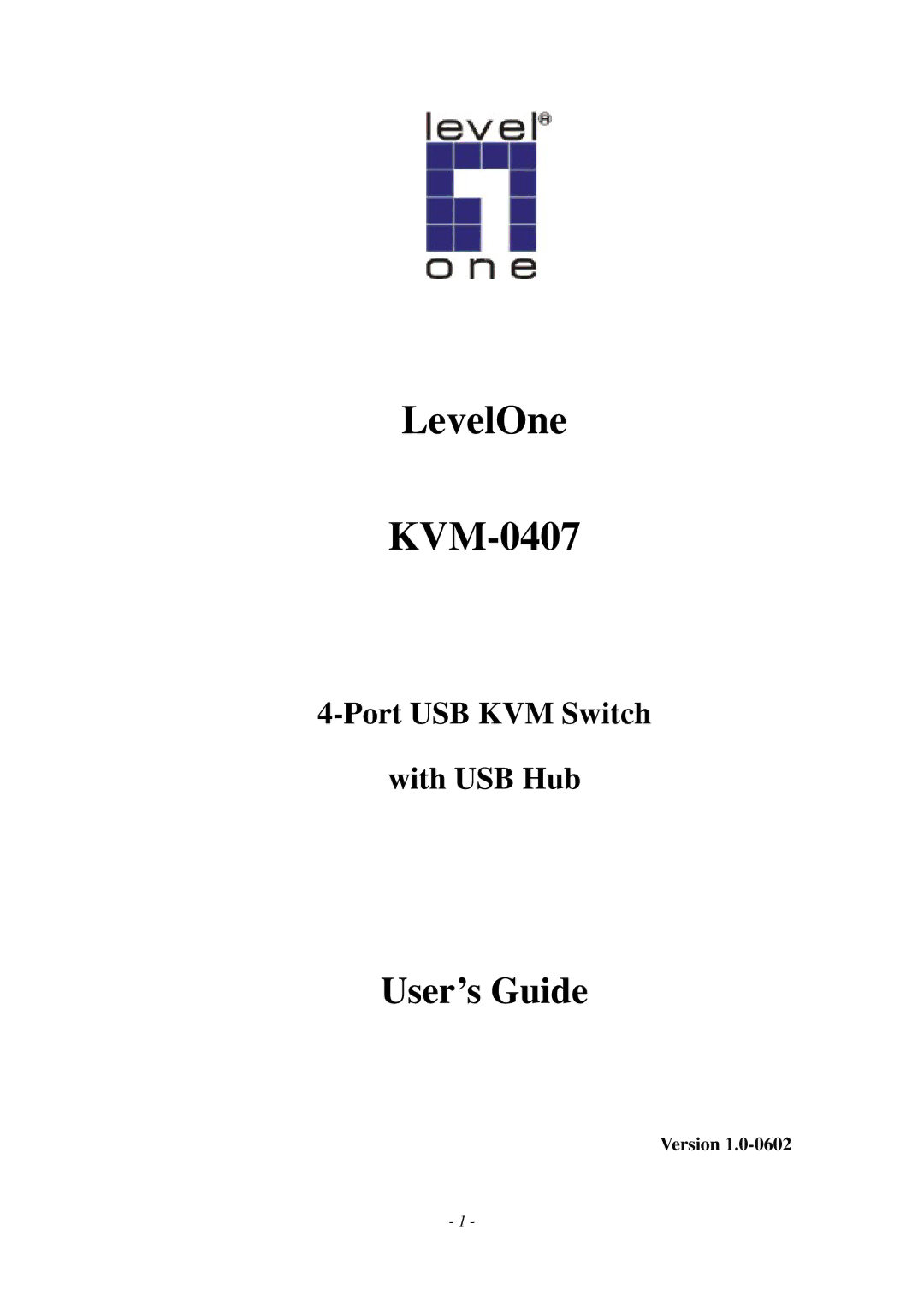 LevelOne manual LevelOne KVM-0407, Version 