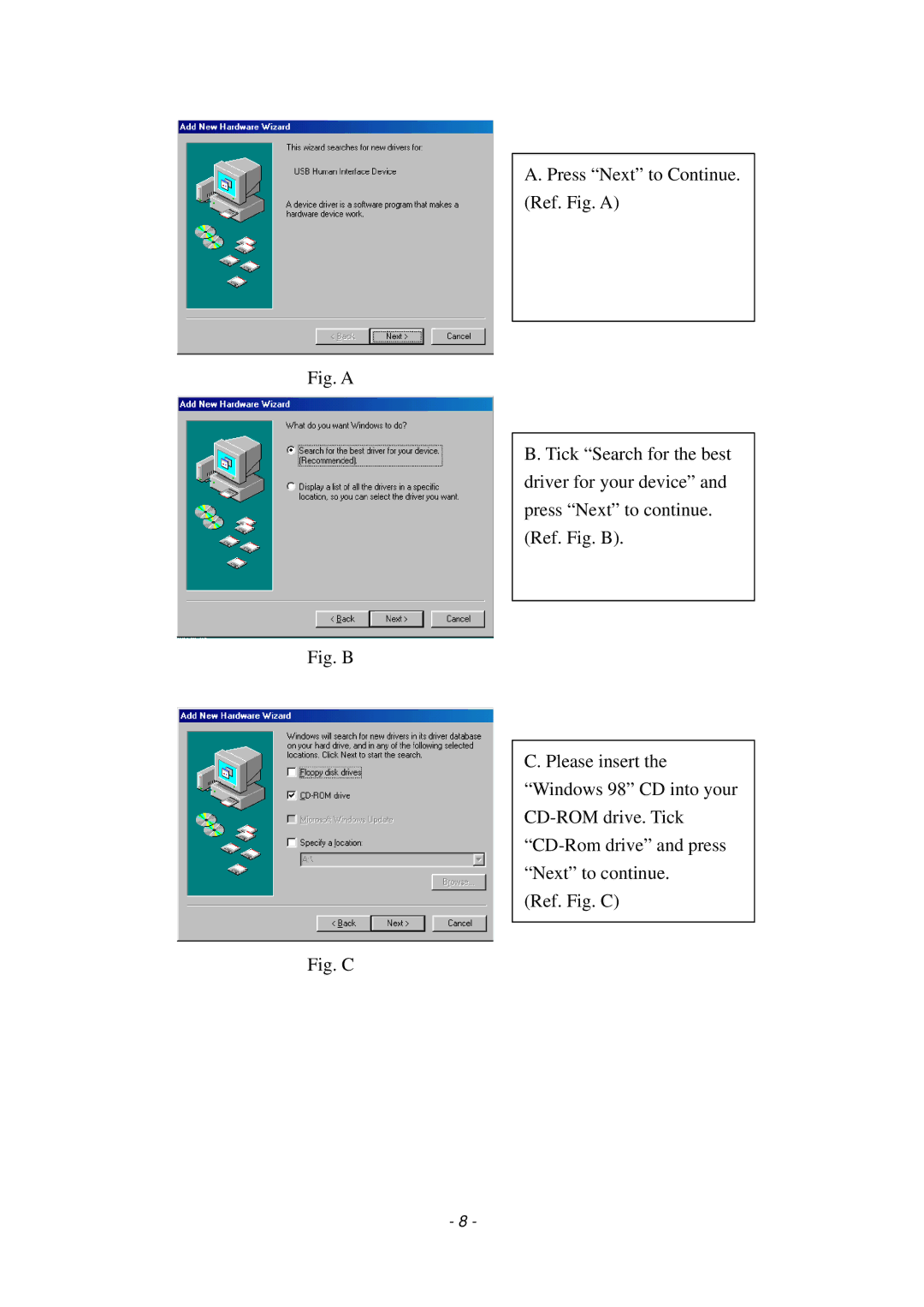 LevelOne KVM-0407 manual Fig. C 