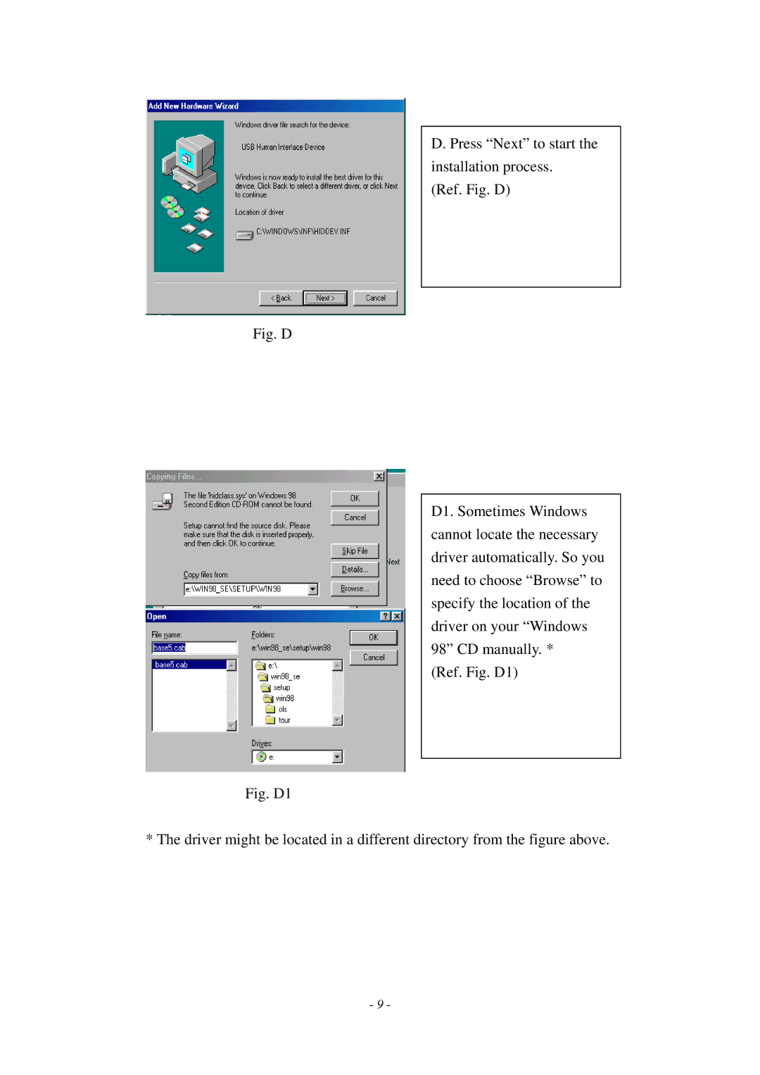 LevelOne KVM-0407 manual Press Next to start the installation process Ref. Fig. D 