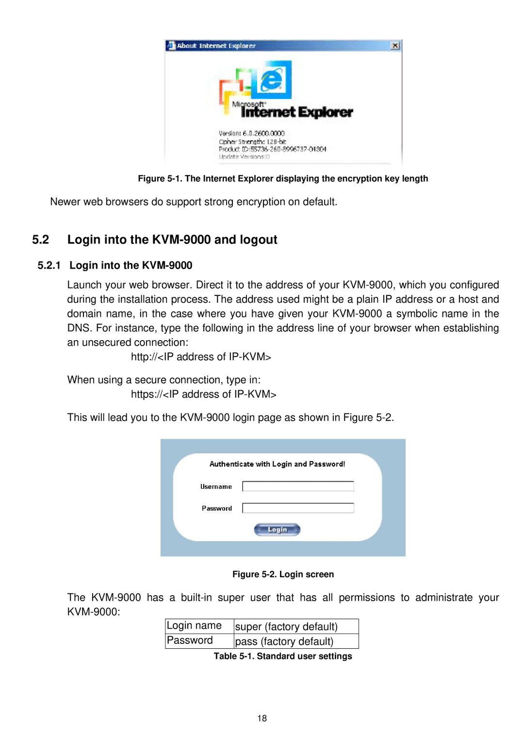 LevelOne user manual Login into the KVM-9000 and logout 