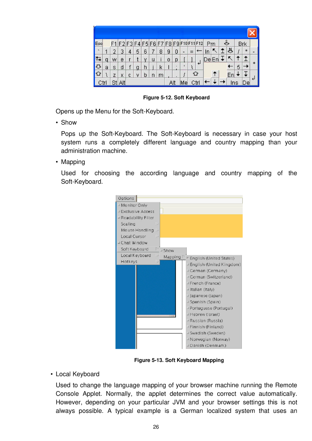 LevelOne KVM-9000 user manual Soft Keyboard 