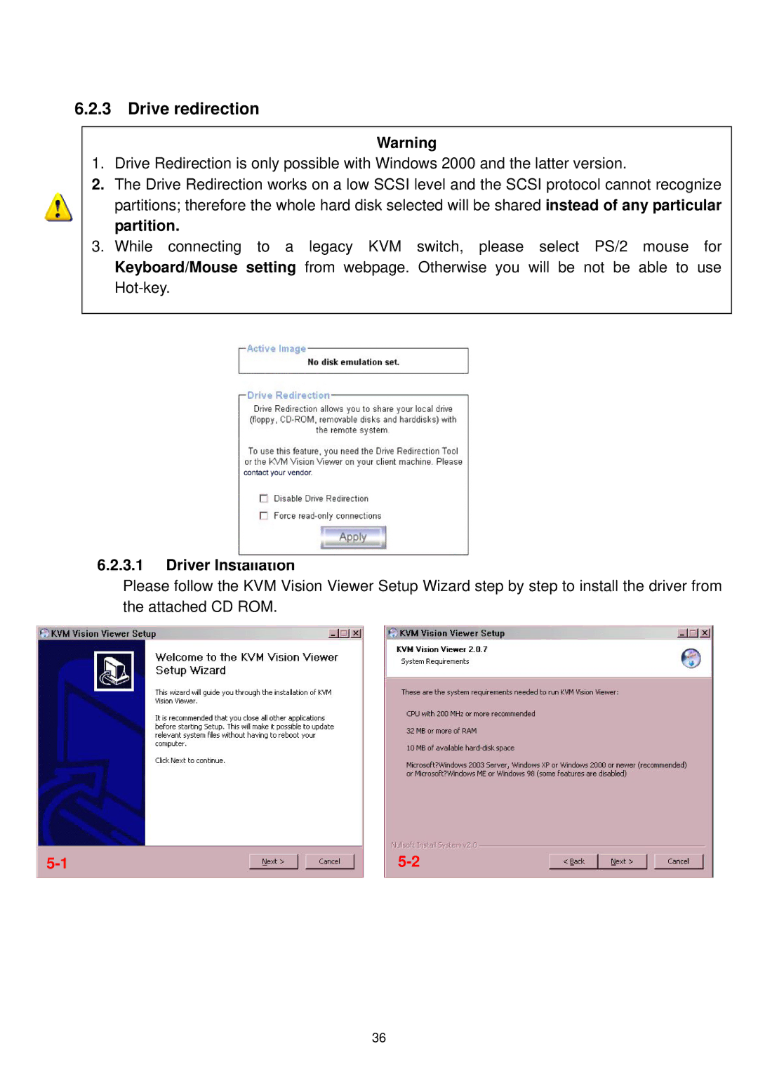 LevelOne KVM-9000 user manual Drive redirection, Driver Installation 