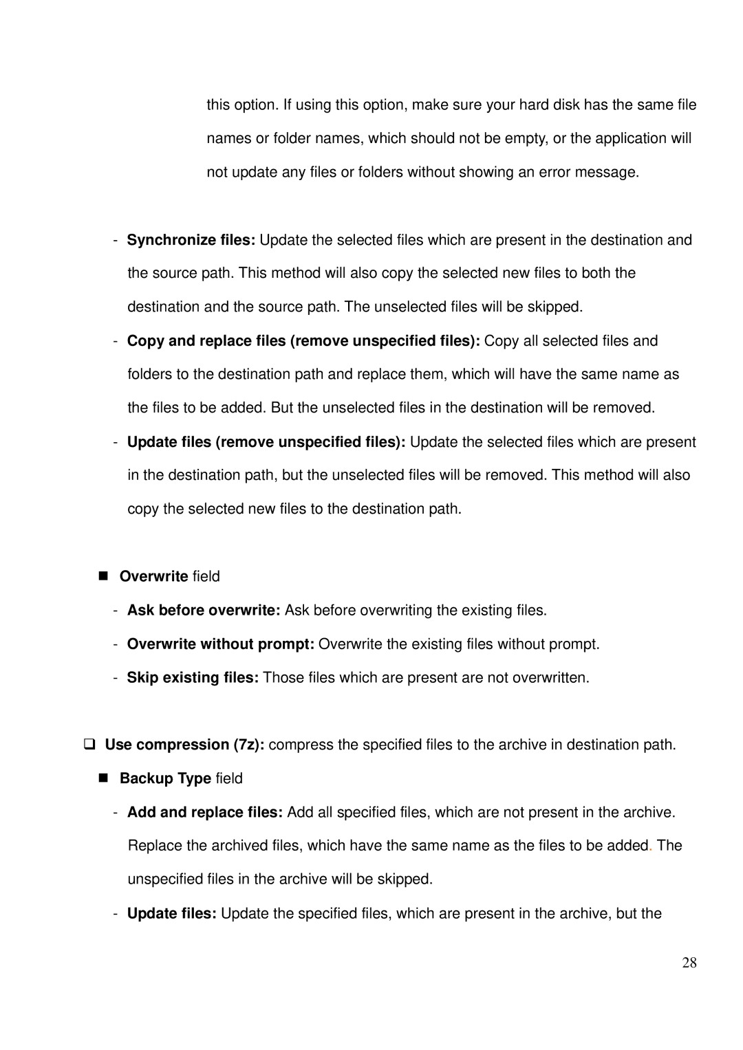 LevelOne MUS-2500 user manual „ Overwrite field 