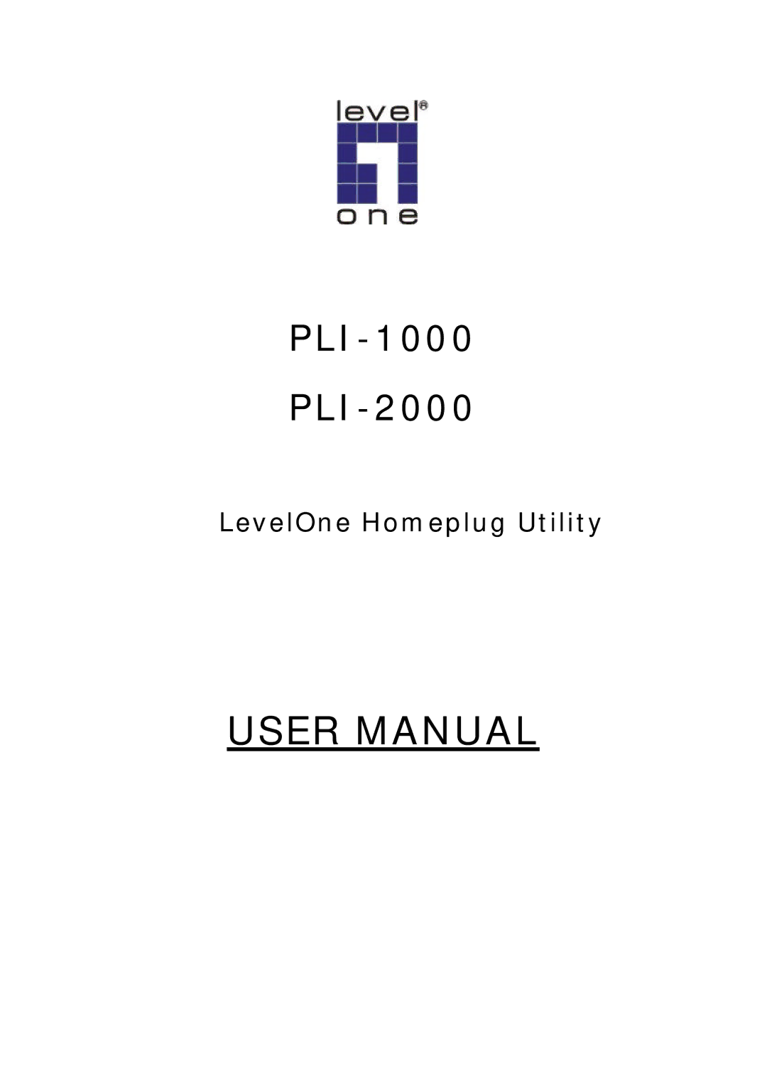 LevelOne user manual PLI-1000 PLI-2000 