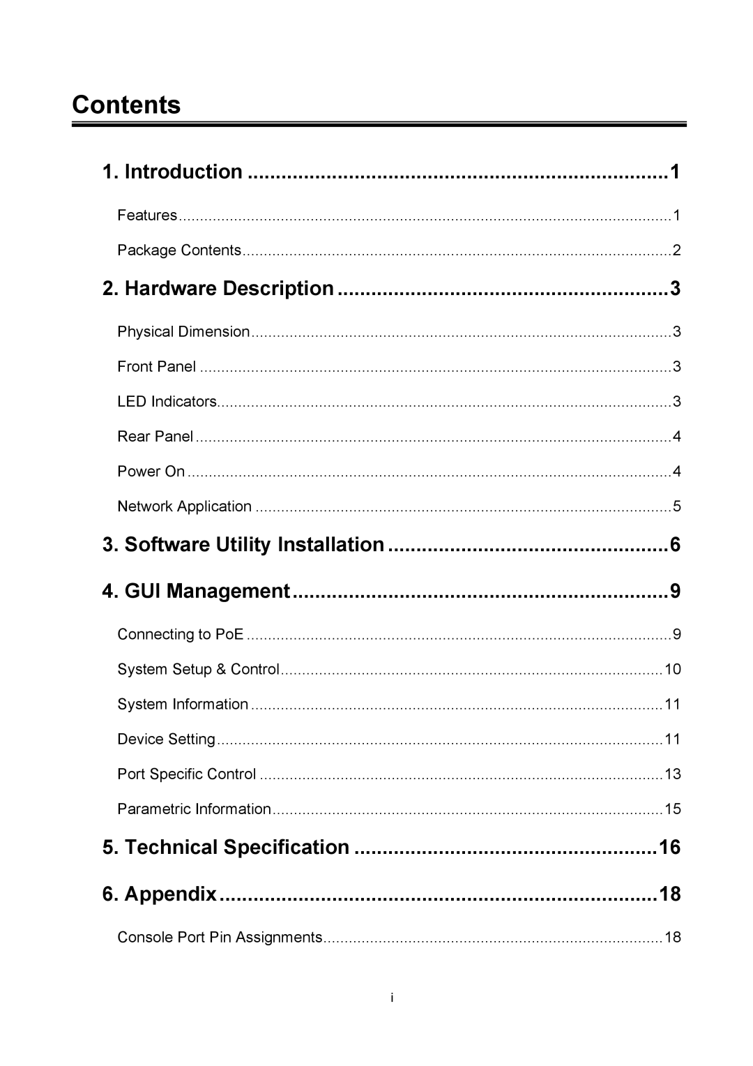 LevelOne POH-0850TX user manual Contents 