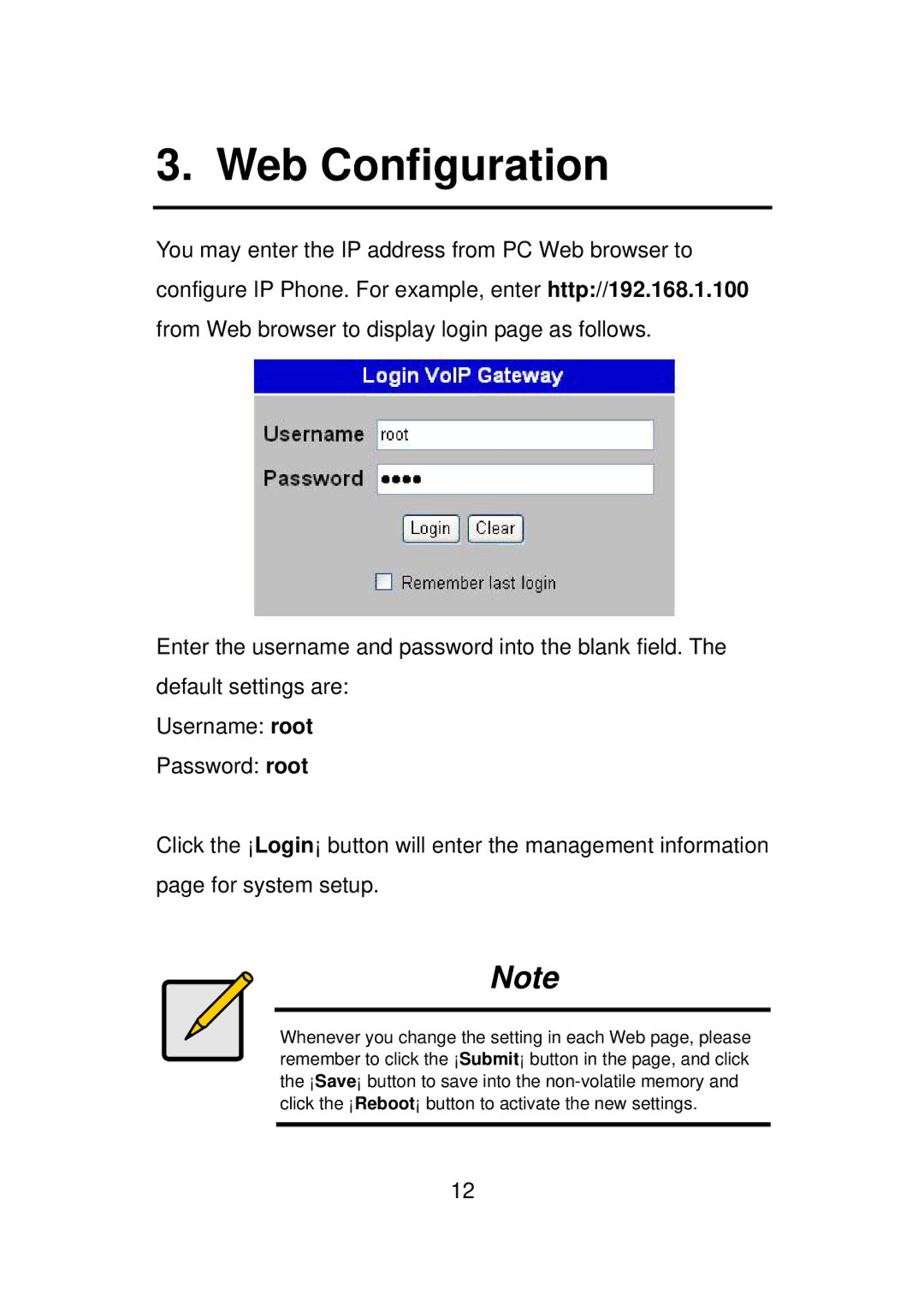 LevelOne VOI-7011, VOI-7010 user manual Web Configuration 