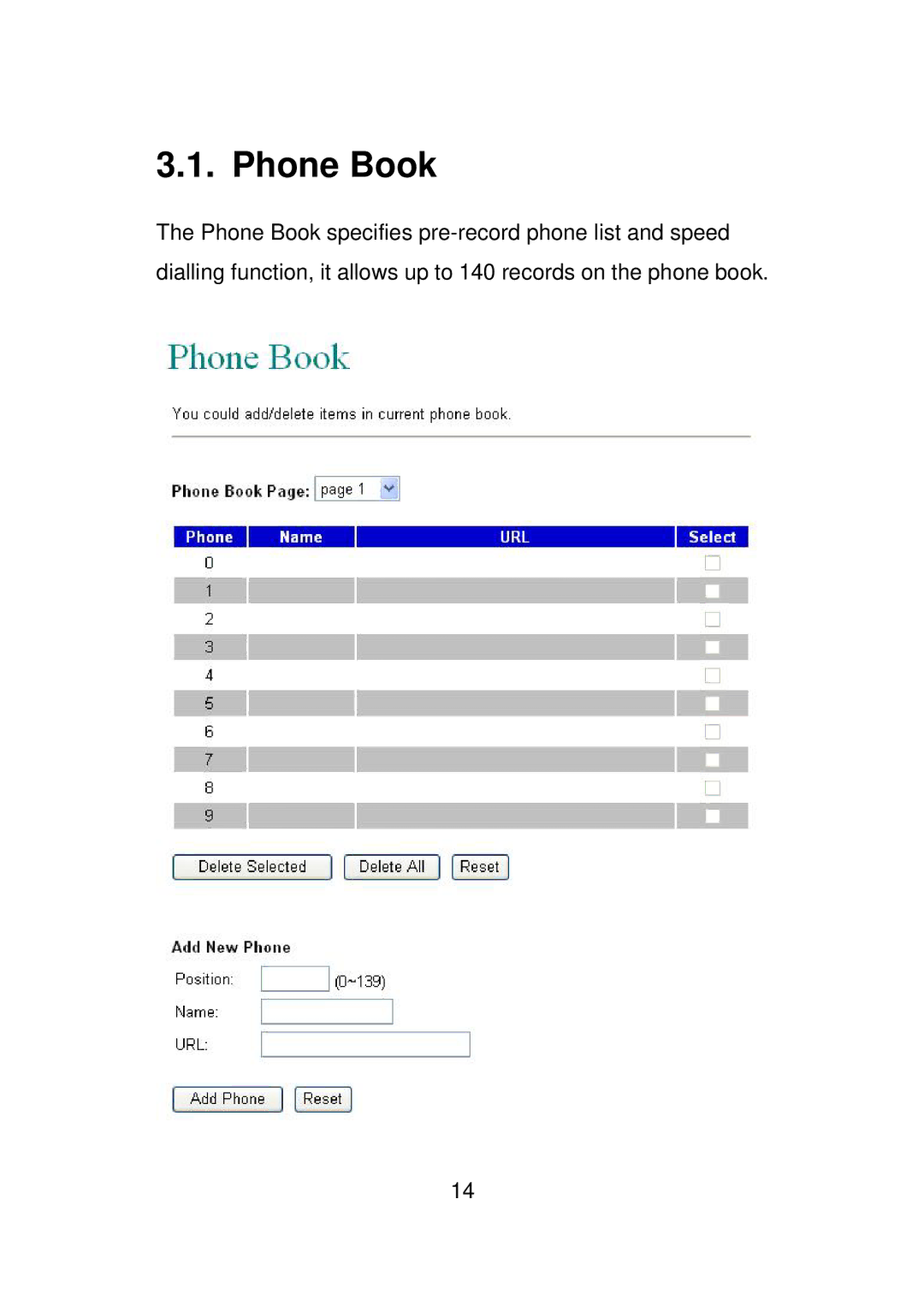 LevelOne VOI-7011, VOI-7010 user manual Phone Book 