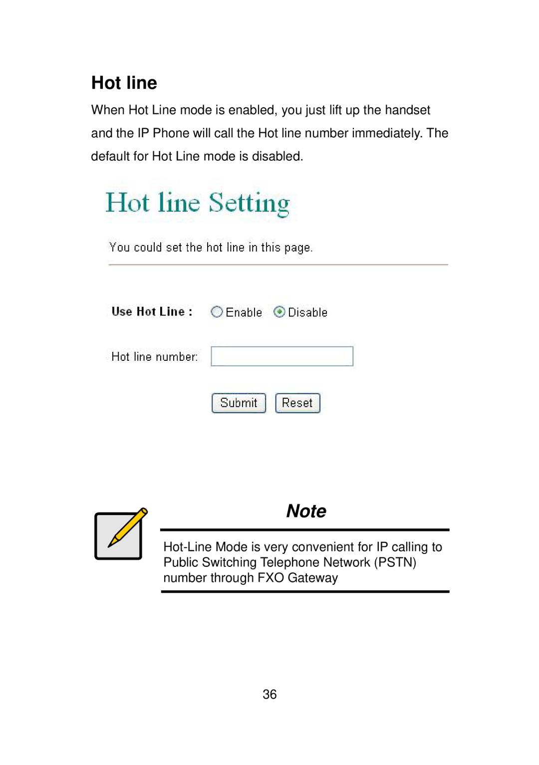 LevelOne VOI-7011, VOI-7010 user manual Hot line 