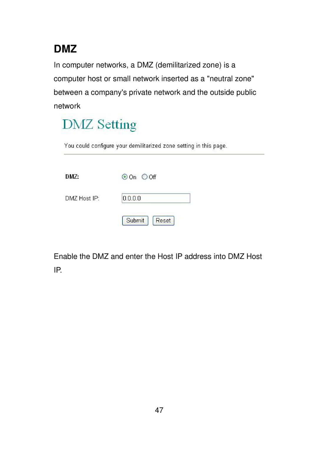 LevelOne VOI-7010, VOI-7011 user manual Dmz 