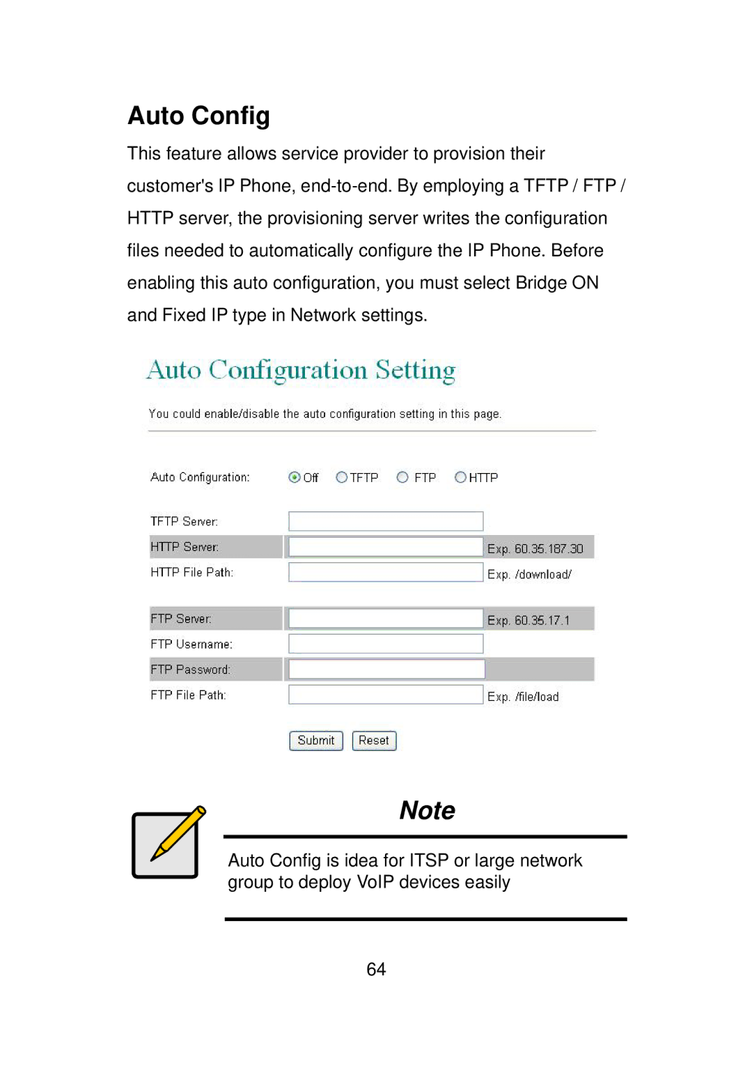 LevelOne VOI-7011, VOI-7010 user manual Auto Config 