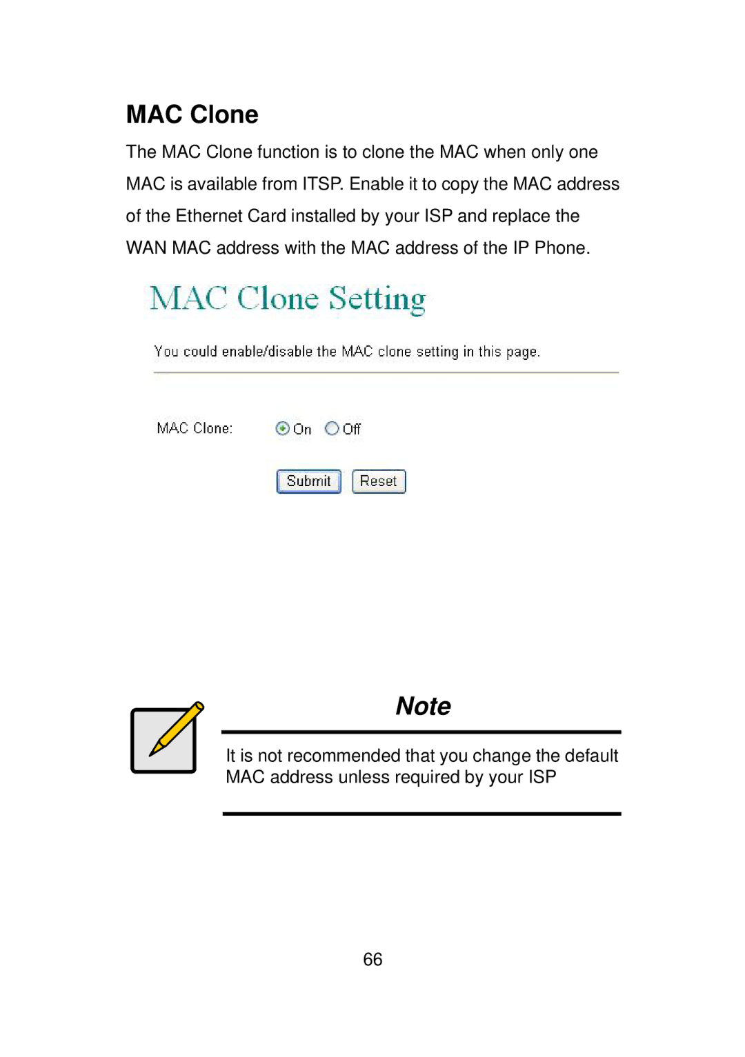 LevelOne VOI-7011, VOI-7010 user manual MAC Clone 