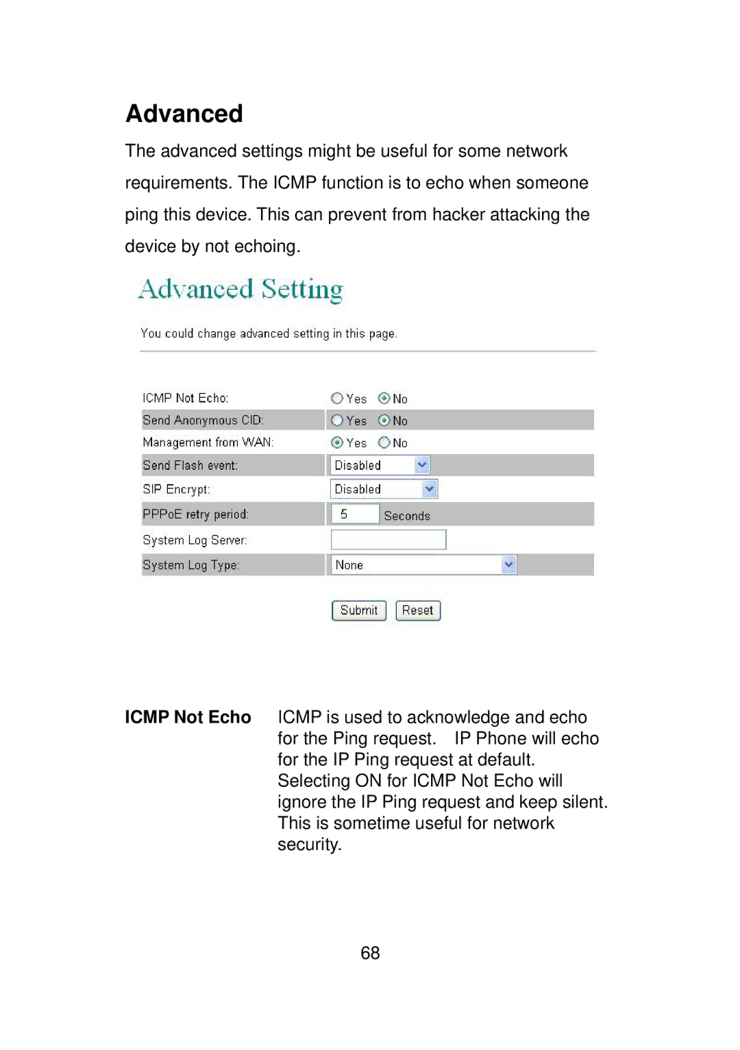 LevelOne VOI-7011, VOI-7010 user manual Advanced 