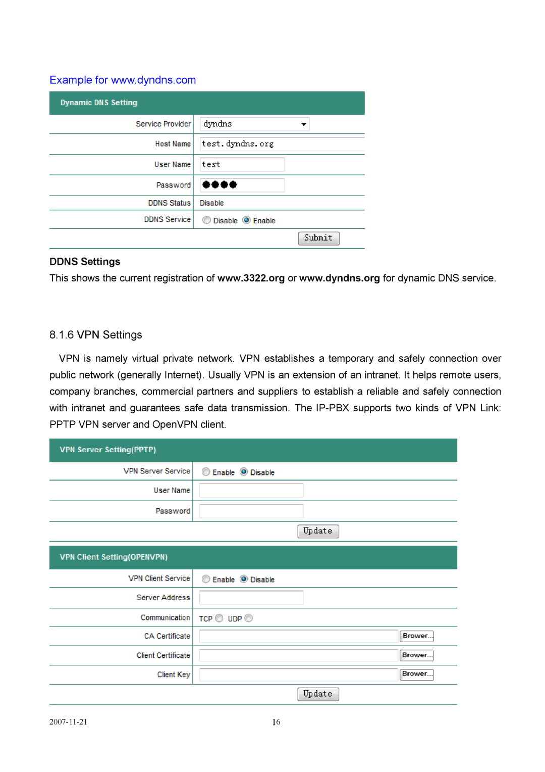 LevelOne VOI-9300 user manual VPN Settings 