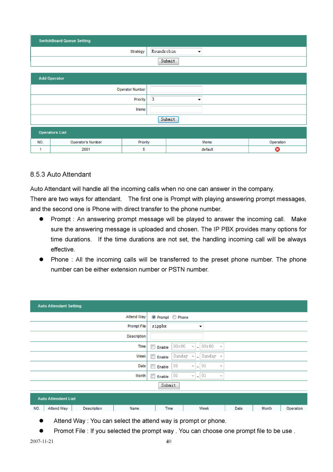 LevelOne VOI-9300 user manual Auto Attendant 