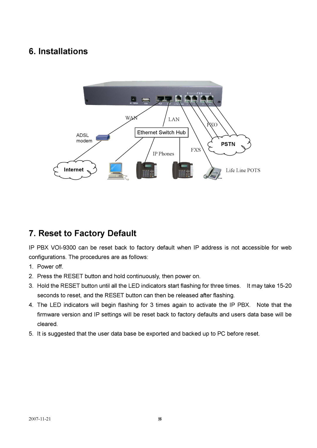 LevelOne VOI-9300 user manual Installations 