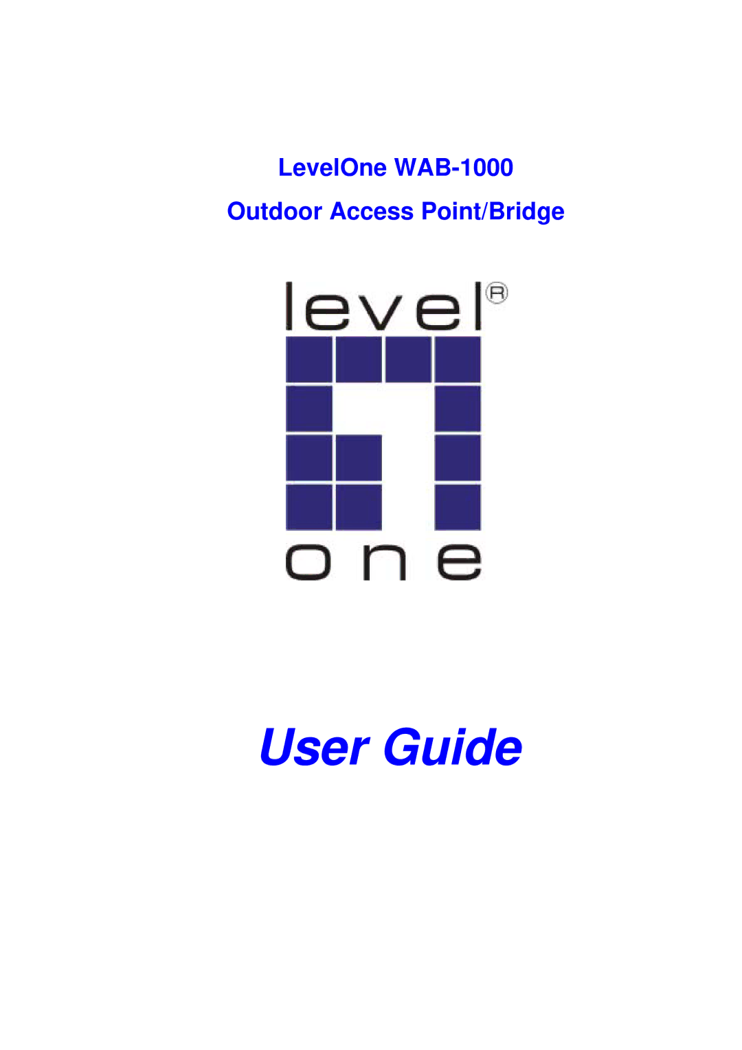 LevelOne WAB-1000 manual User Guide 