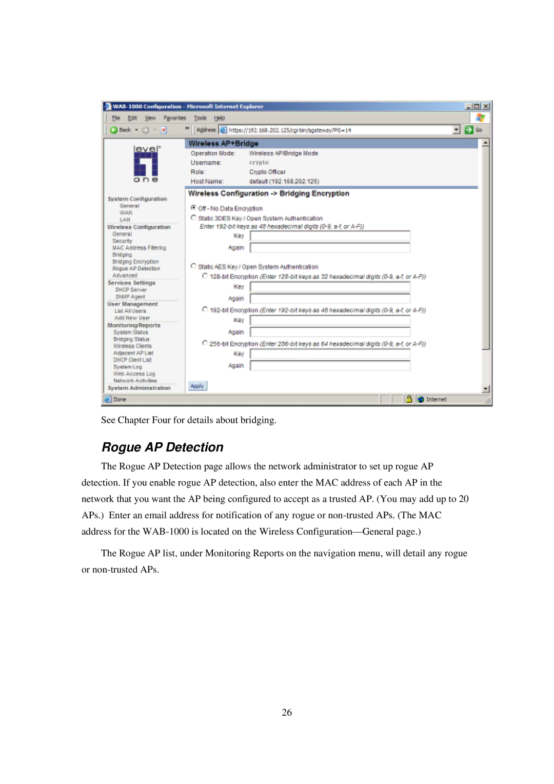 LevelOne WAB-1000 manual Rogue AP Detection 