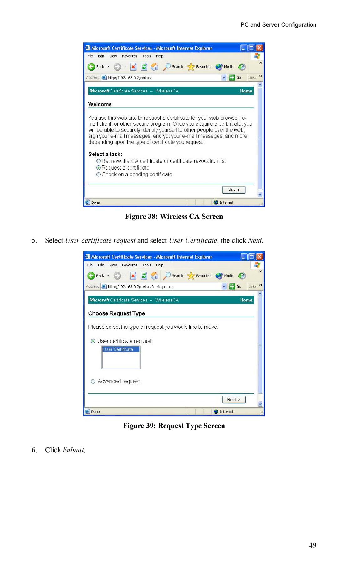 LevelOne WAP-0005 user manual Wireless CA Screen 