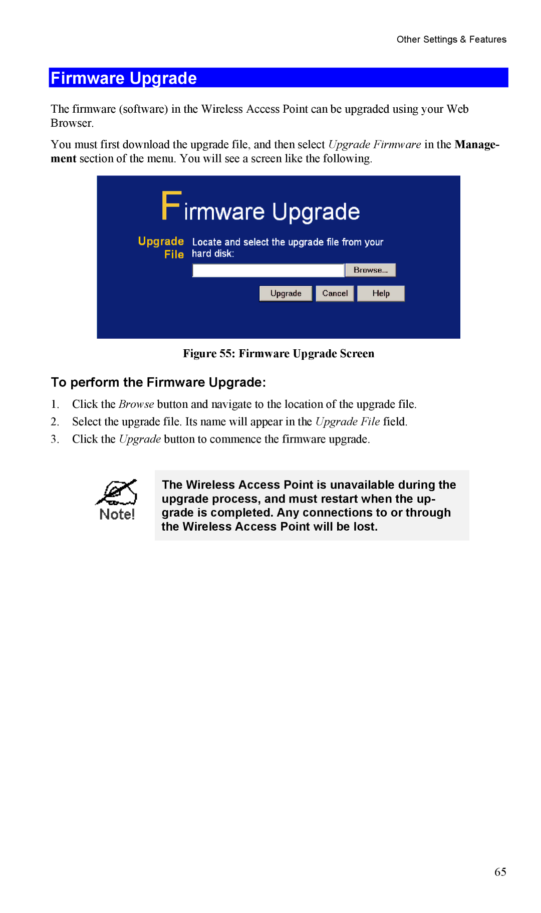 LevelOne WAP-0005 user manual To perform the Firmware Upgrade 