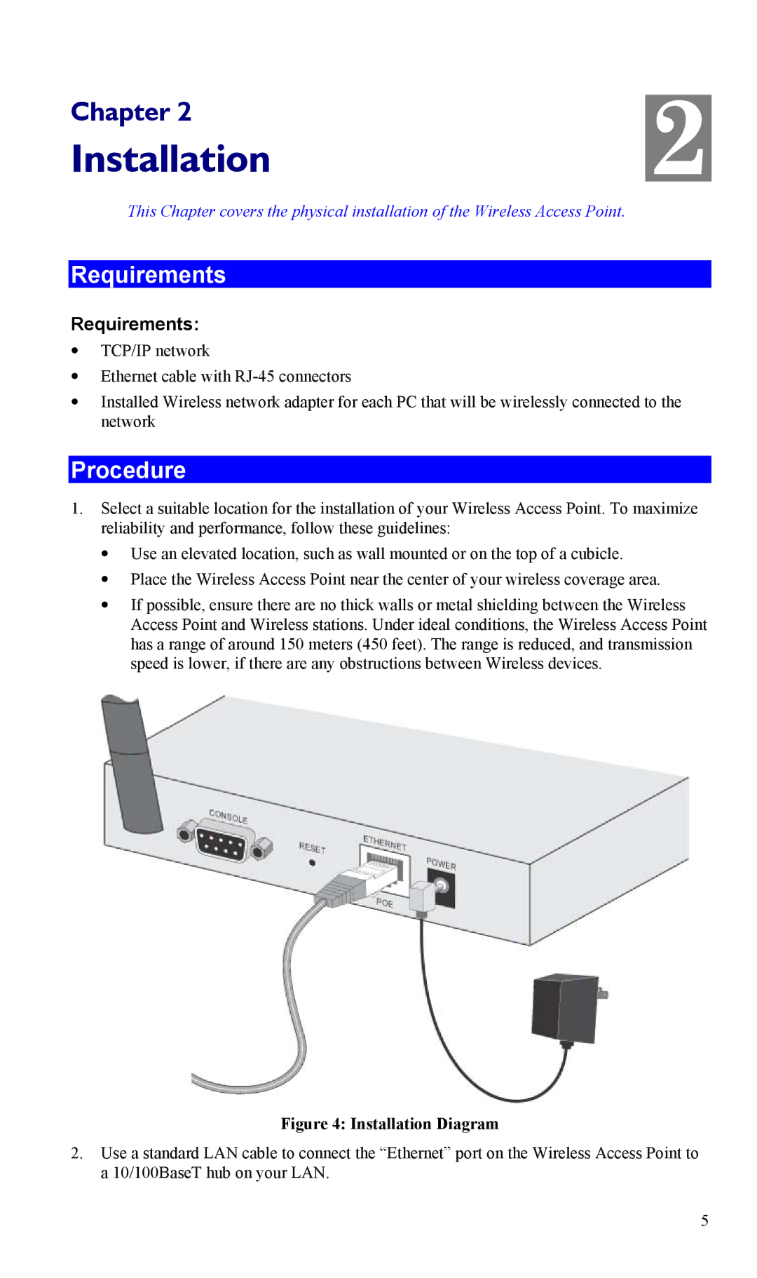 LevelOne WAP-0005 user manual Installation, Requirements, Procedure 